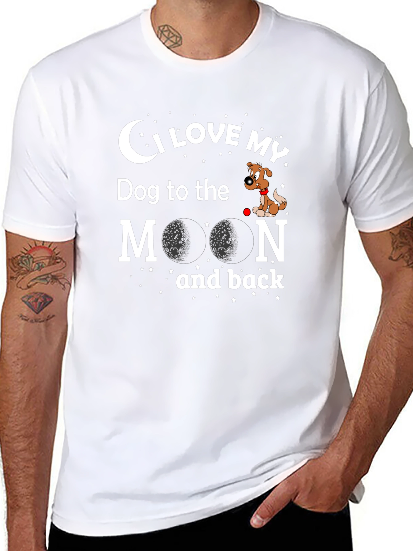 I Love My Dog to the Moon and Back Graphic T-Shirt