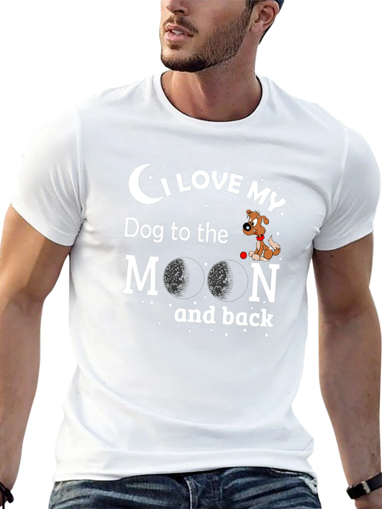 I Love My Dog to the Moon and Back Graphic T-Shirt