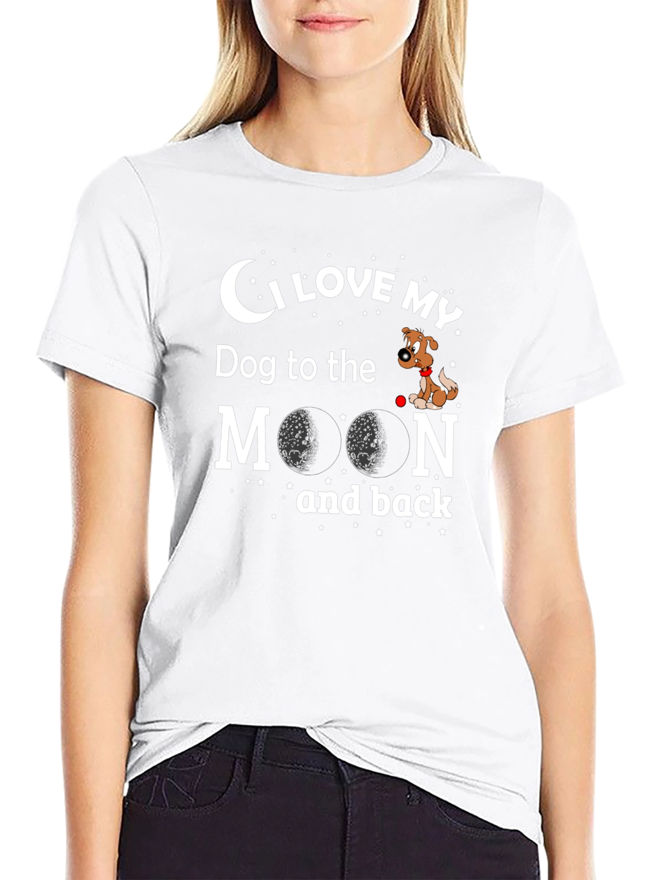 I Love My Dog to the Moon and Back Graphic T-Shirt