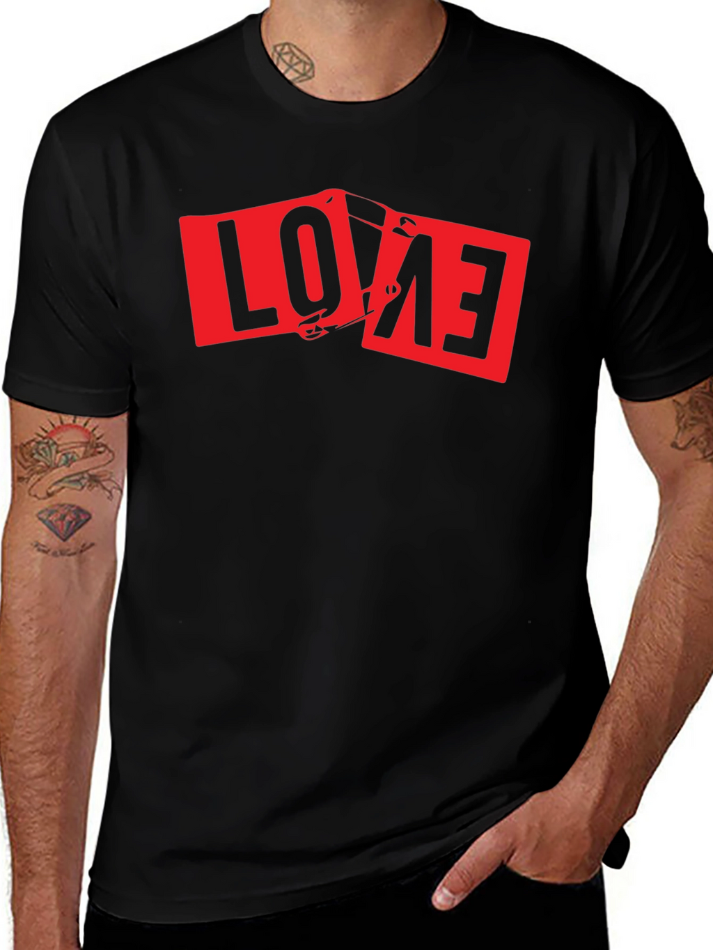 Love Graphic Tee - Mens Black T-Shirt