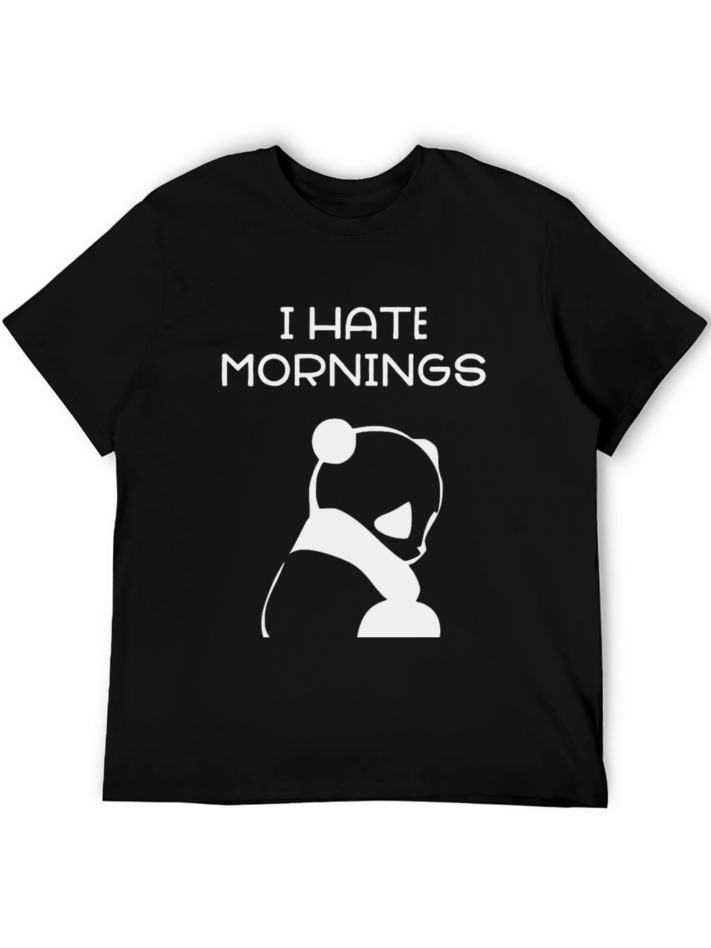 I Hate Mornings Panda Graphic T-Shirt