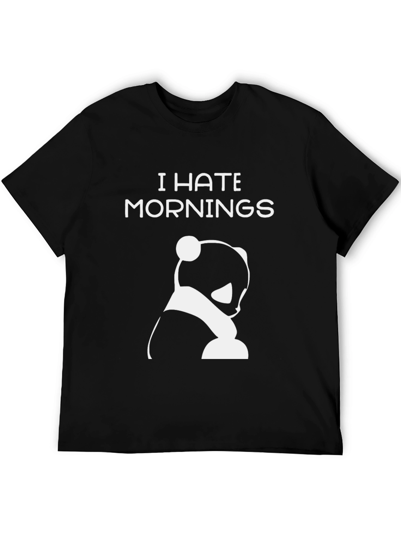 I Hate Mornings Panda Graphic T-Shirt