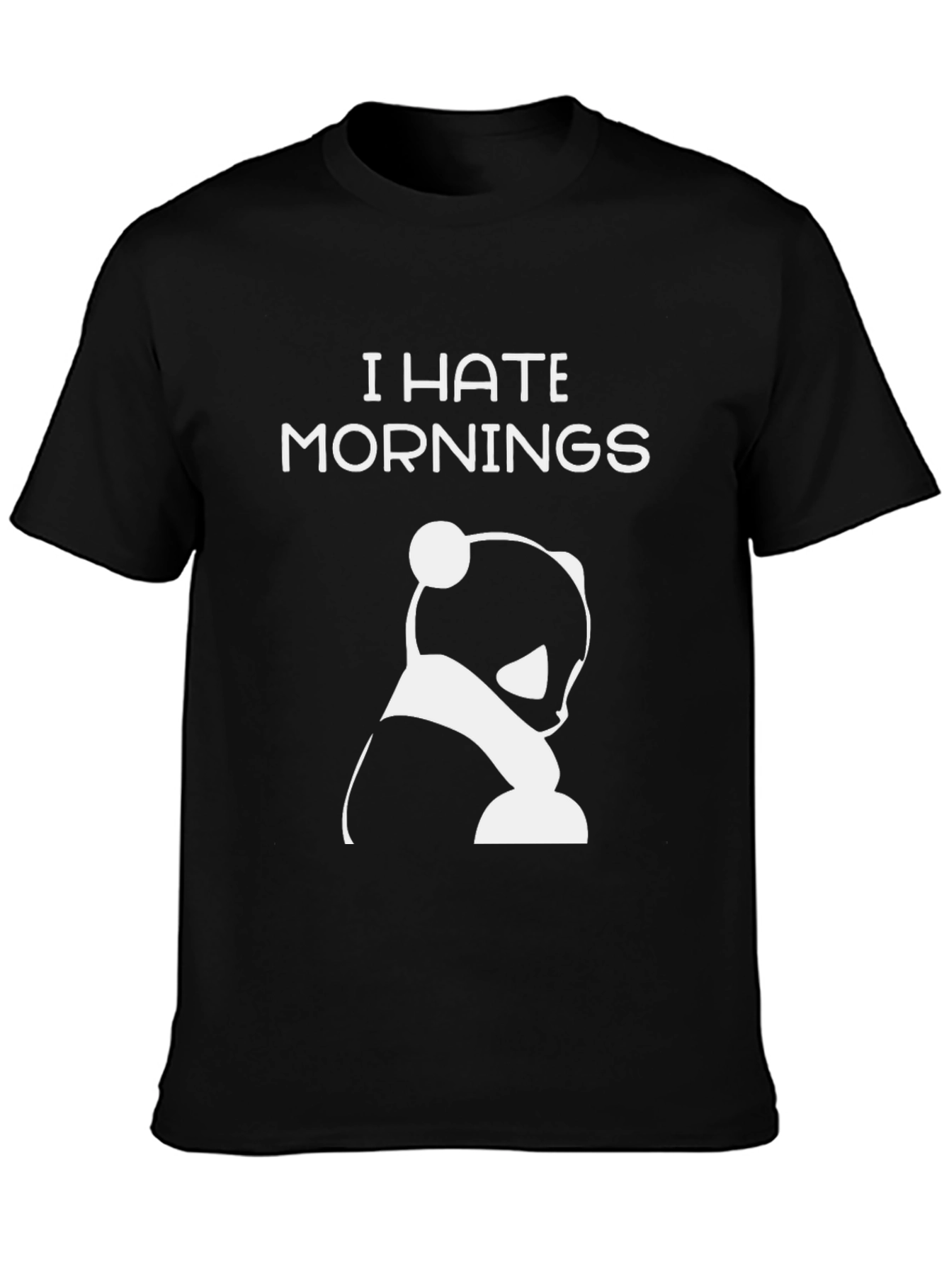 I Hate Mornings Panda Graphic T-Shirt