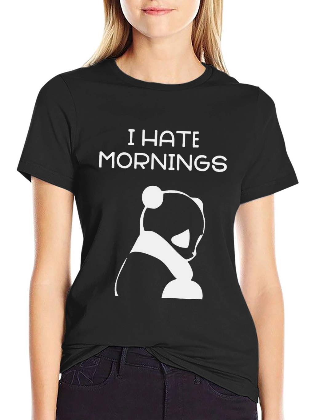 I Hate Mornings Panda Graphic T-Shirt