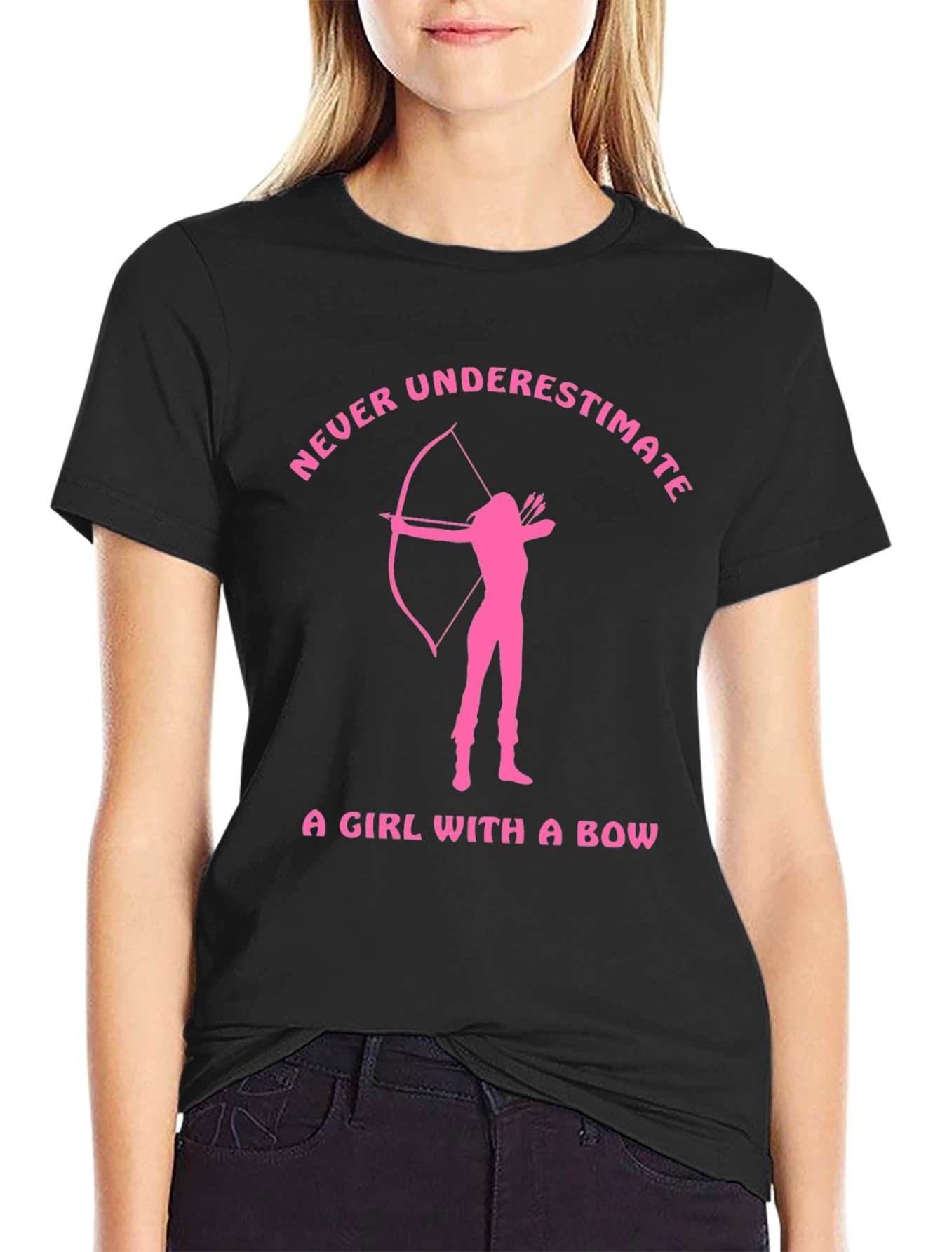 Never Underestimate A Girl With a Bow T-Shirt