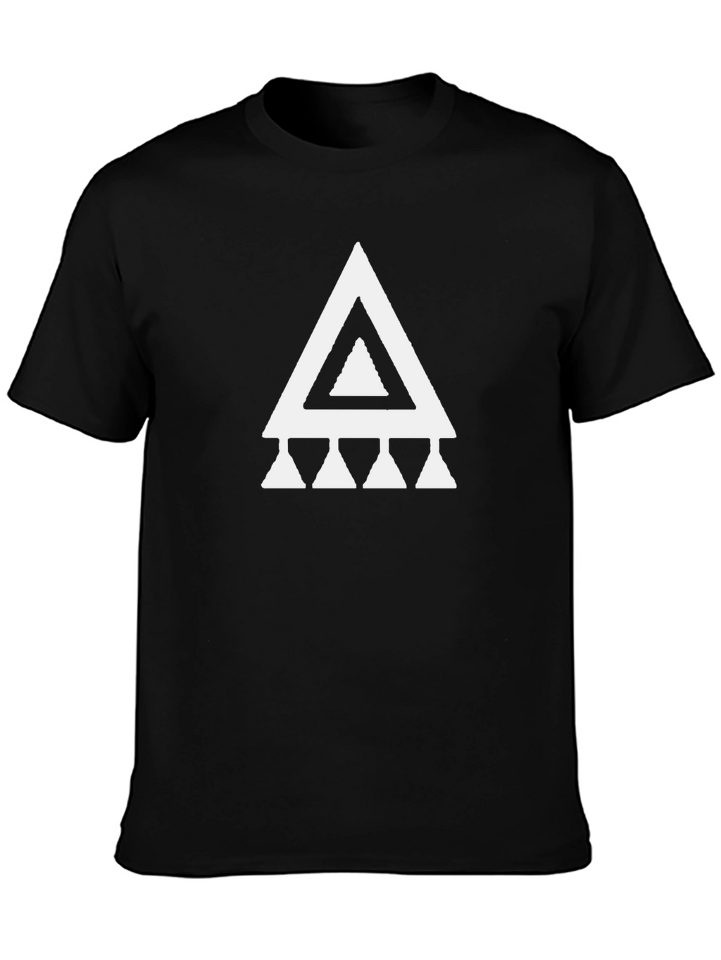 Geometric Triangle Graphic Tee - Black