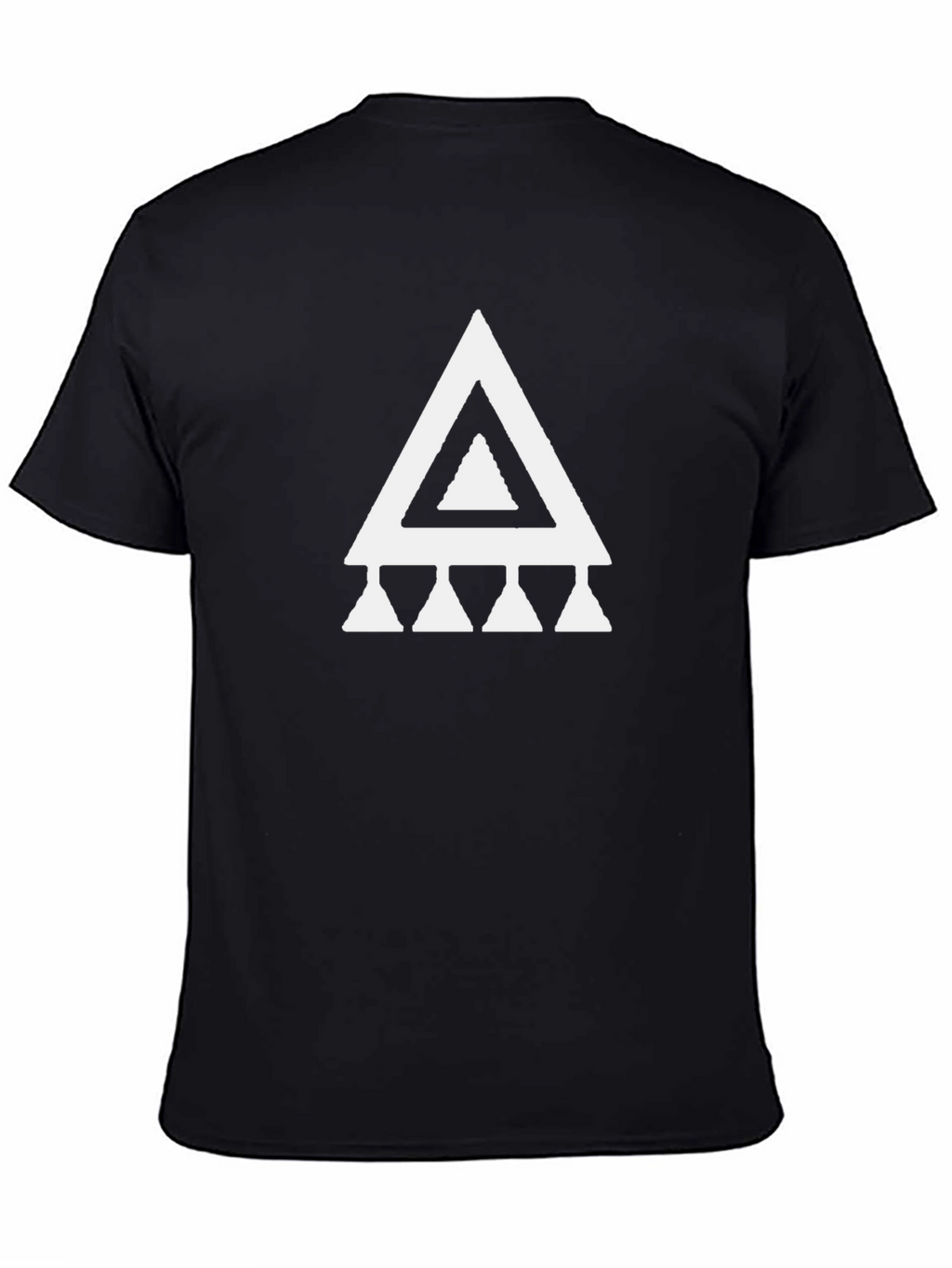 Geometric Triangle Graphic Tee - Black