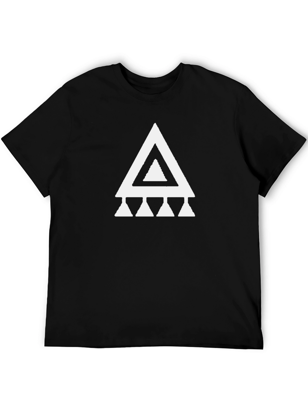 Geometric Triangle Graphic Tee - Black