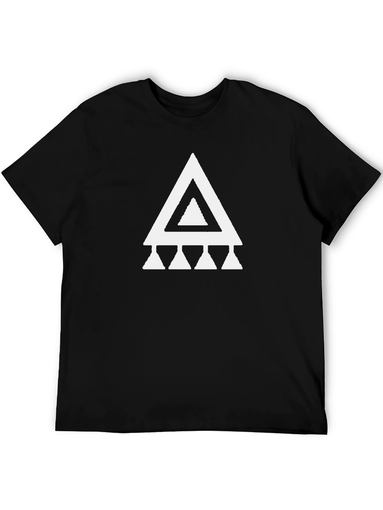 Geometric Triangle Graphic Tee - Black
