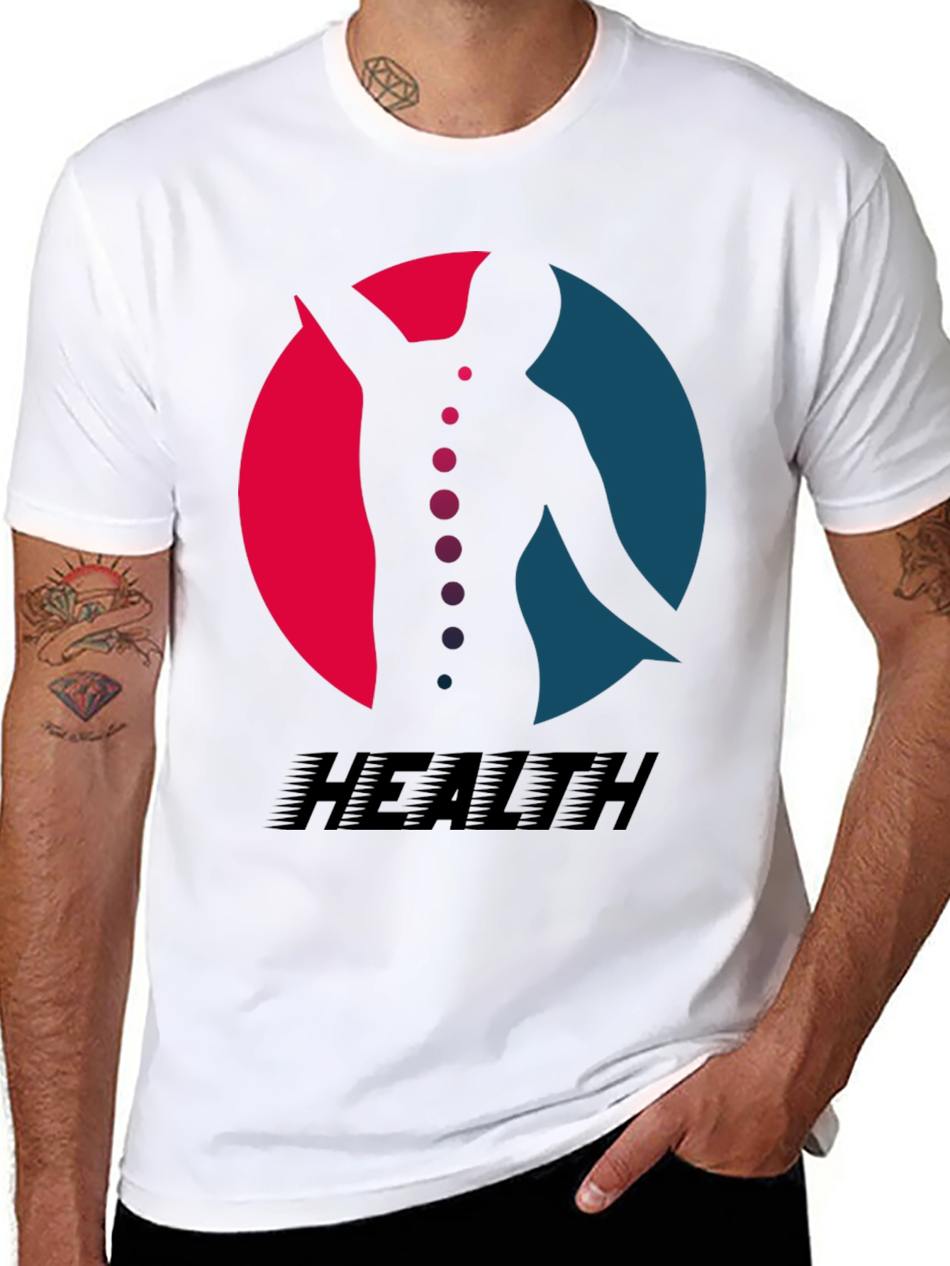 Health Silhouette Graphic Tee - Black T-Shirt