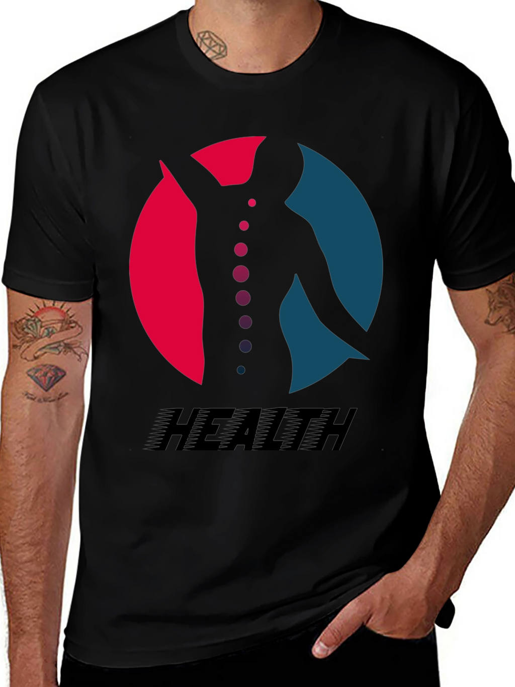Health Silhouette Graphic Tee - Black T-Shirt