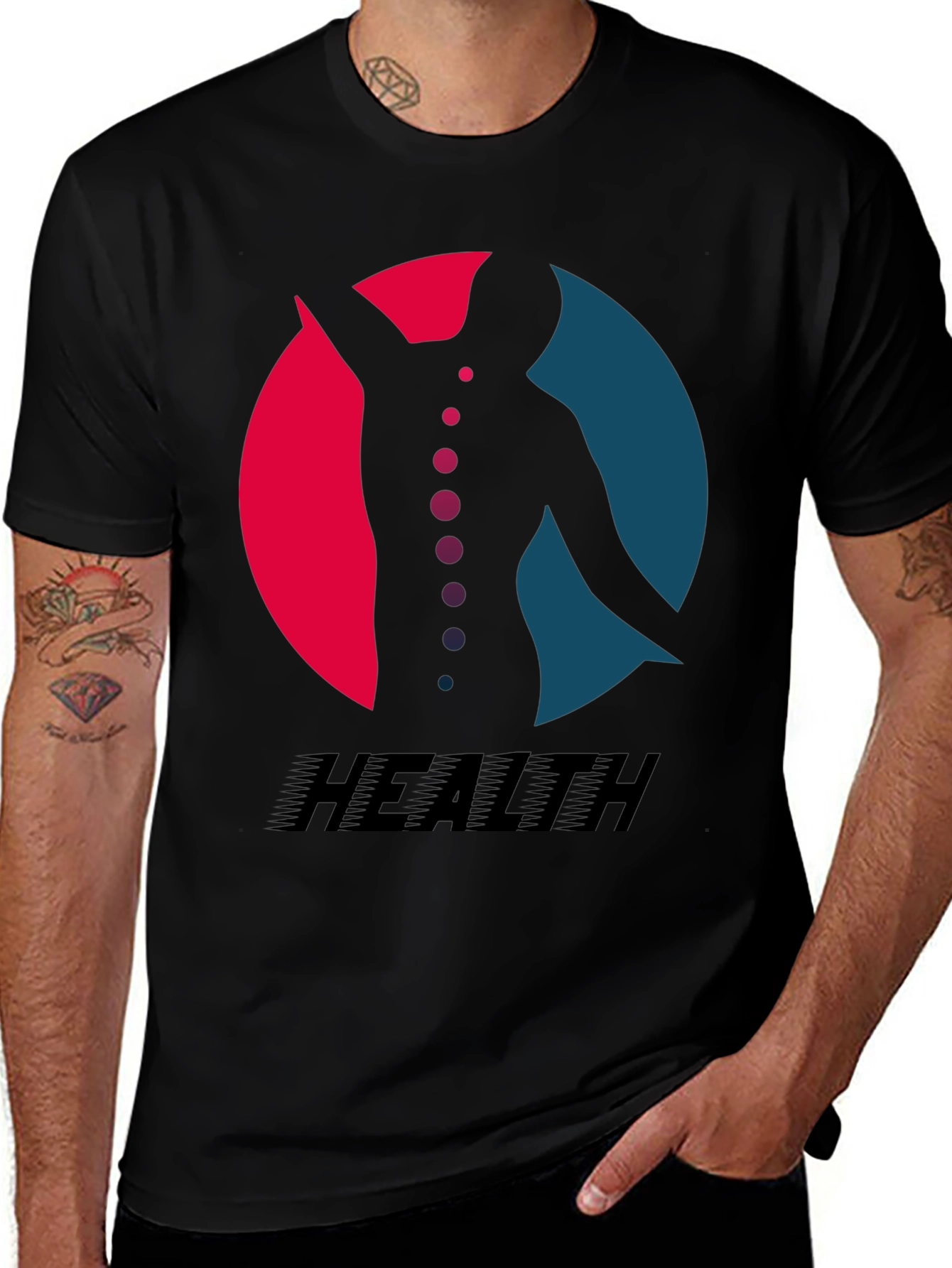Health Silhouette Graphic Tee - Black T-Shirt