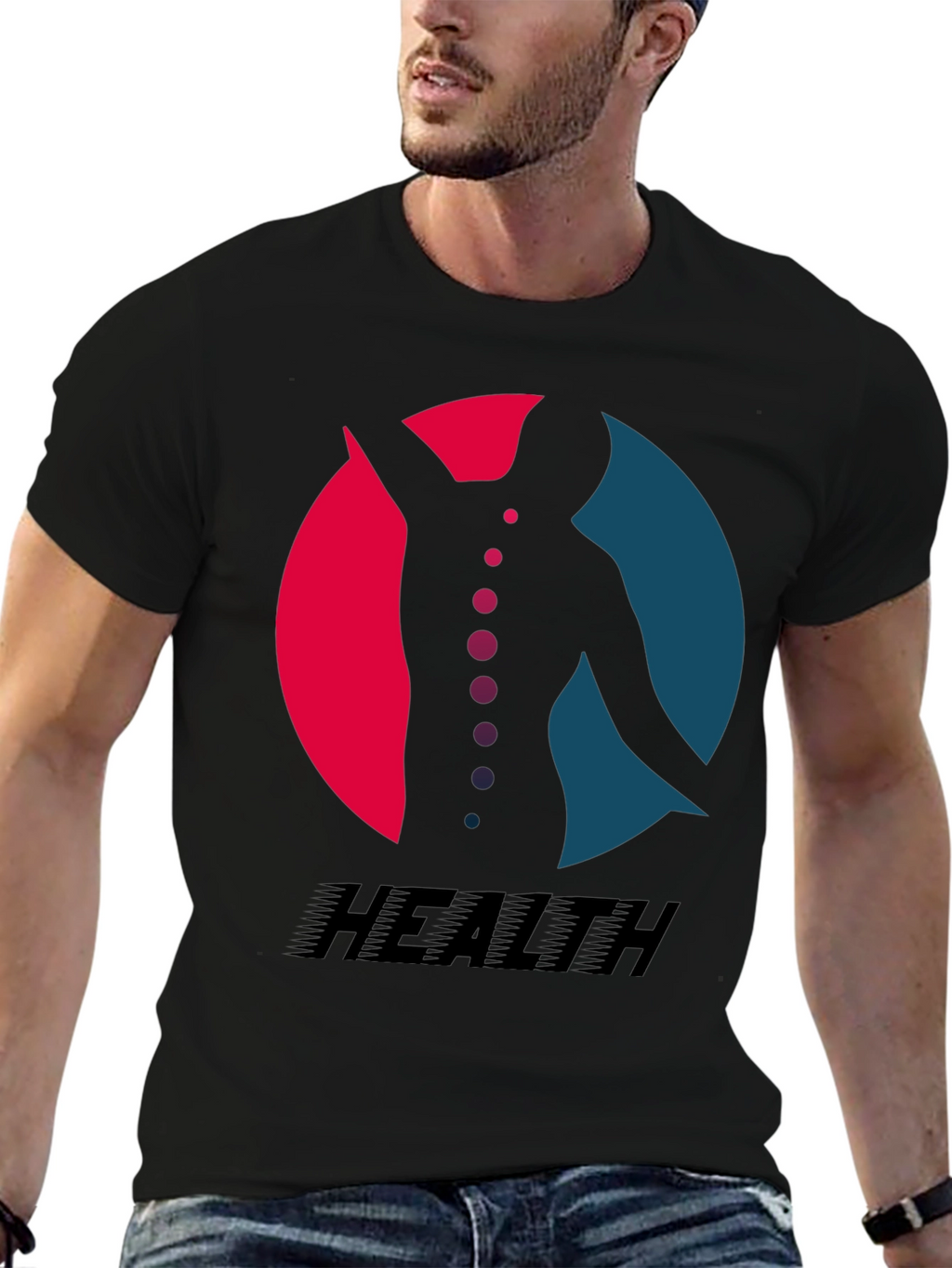 Health Silhouette Graphic Tee - Black T-Shirt