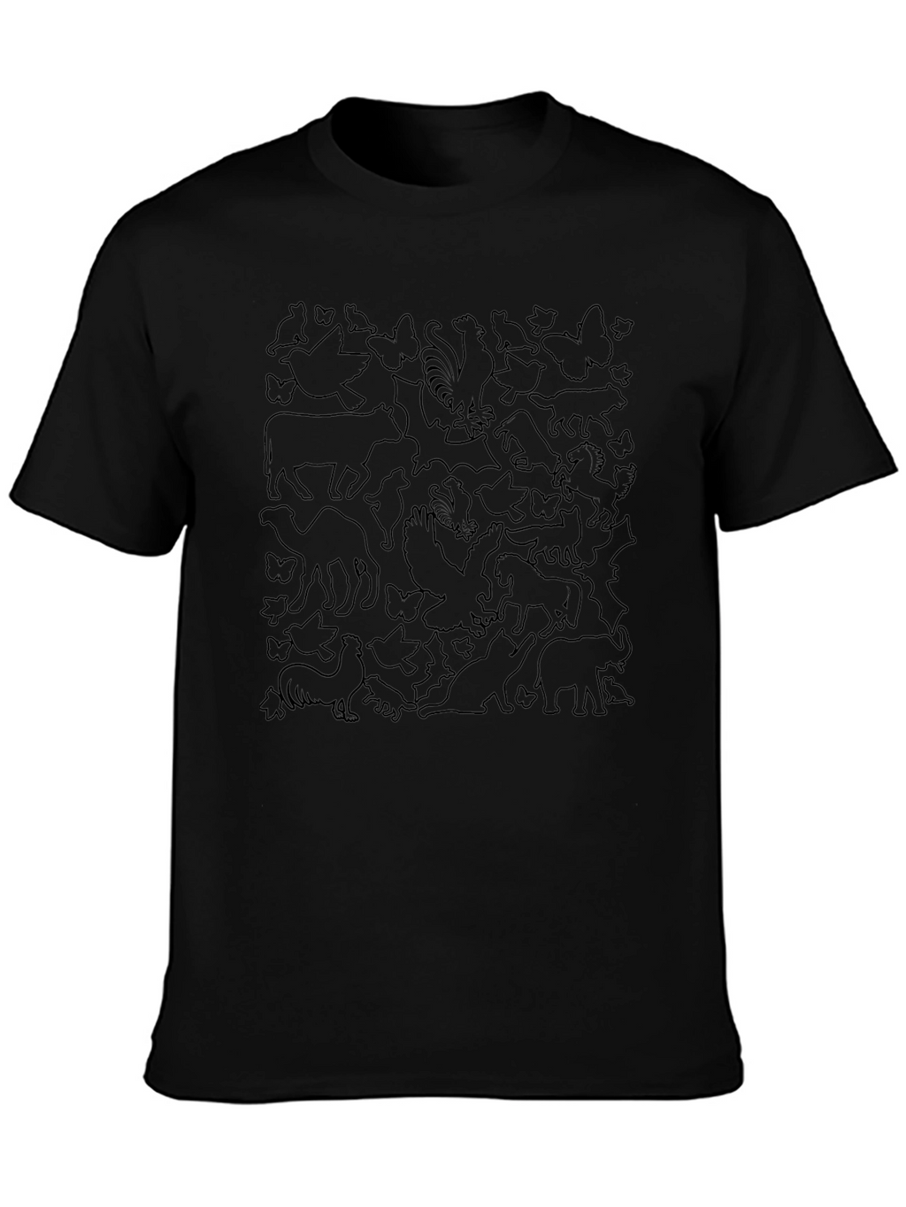 Animal Silhouette Black T-Shirt