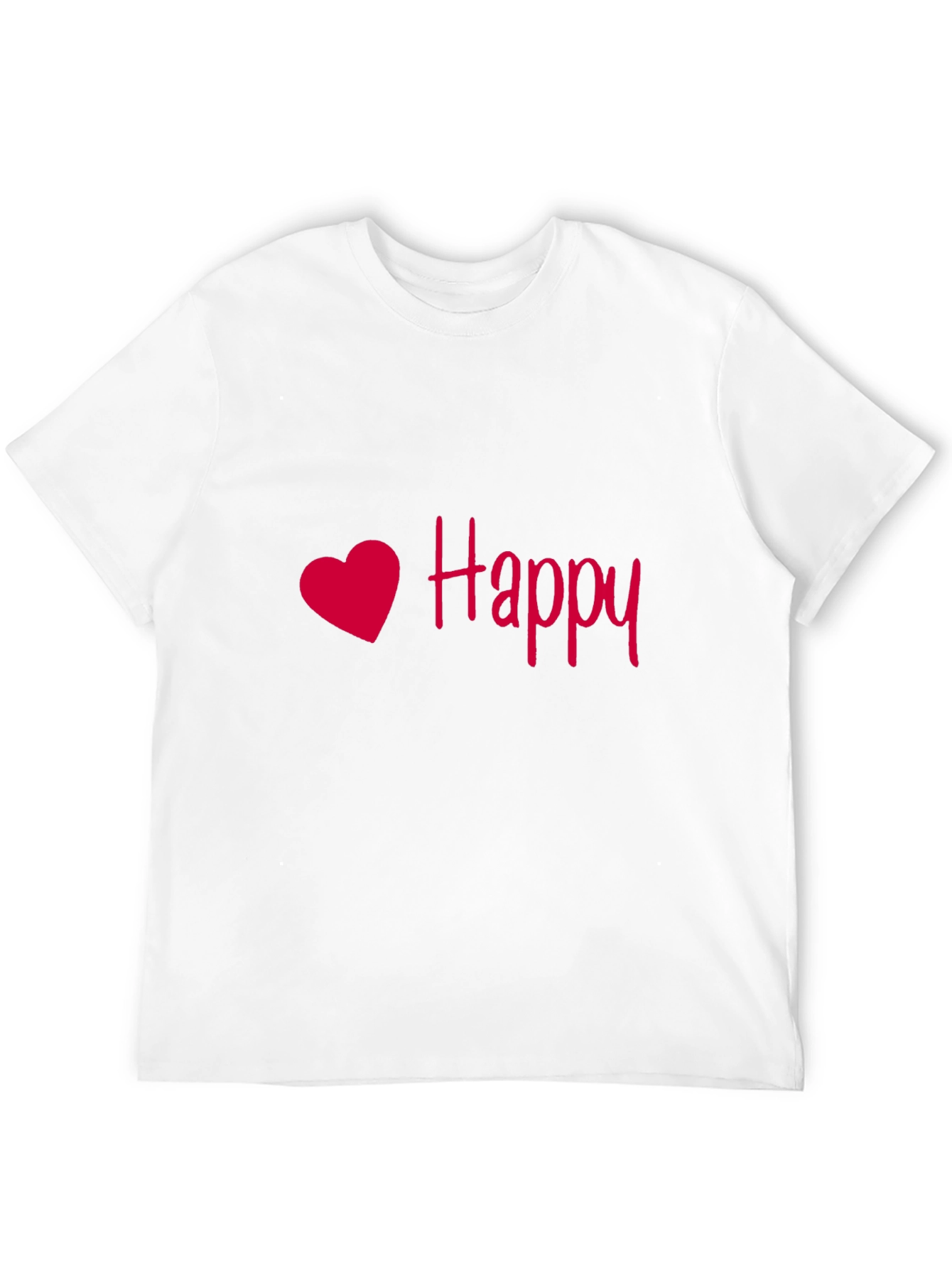 Happy Heart Black T-Shirt - Soft & Stylish