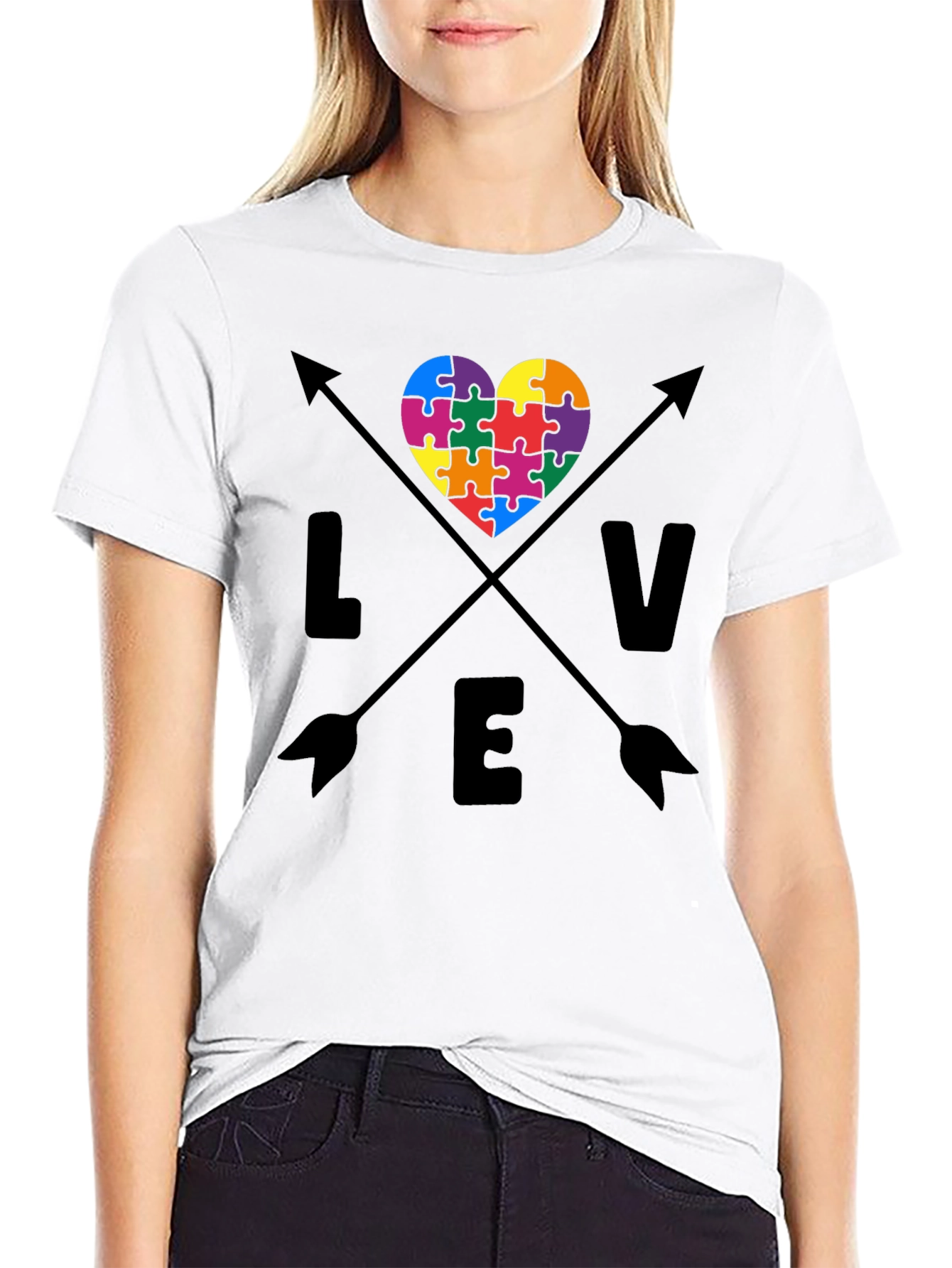 Love Autism Awareness Arrow Tee Shirt