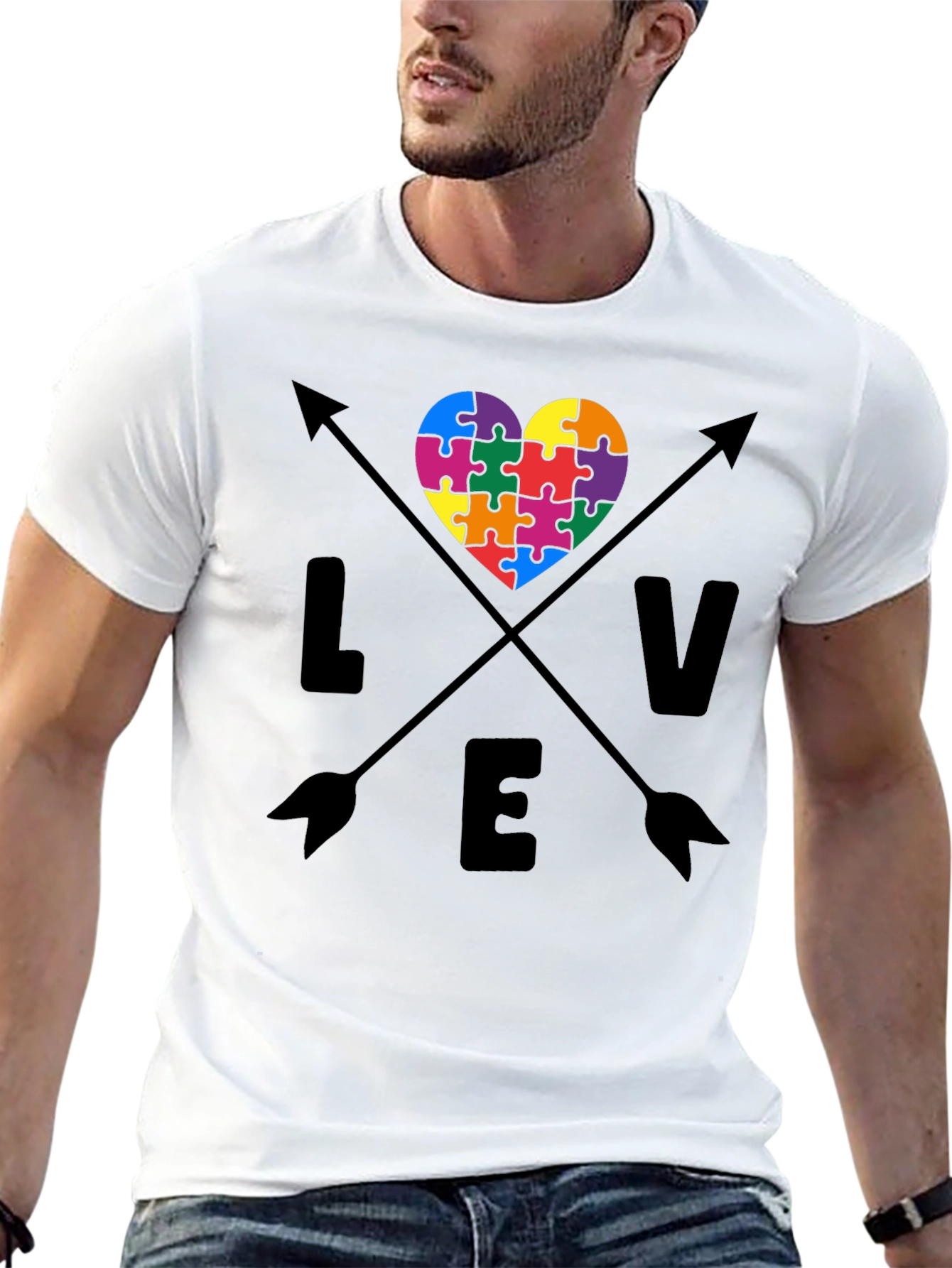 Love Autism Awareness Arrow Tee Shirt