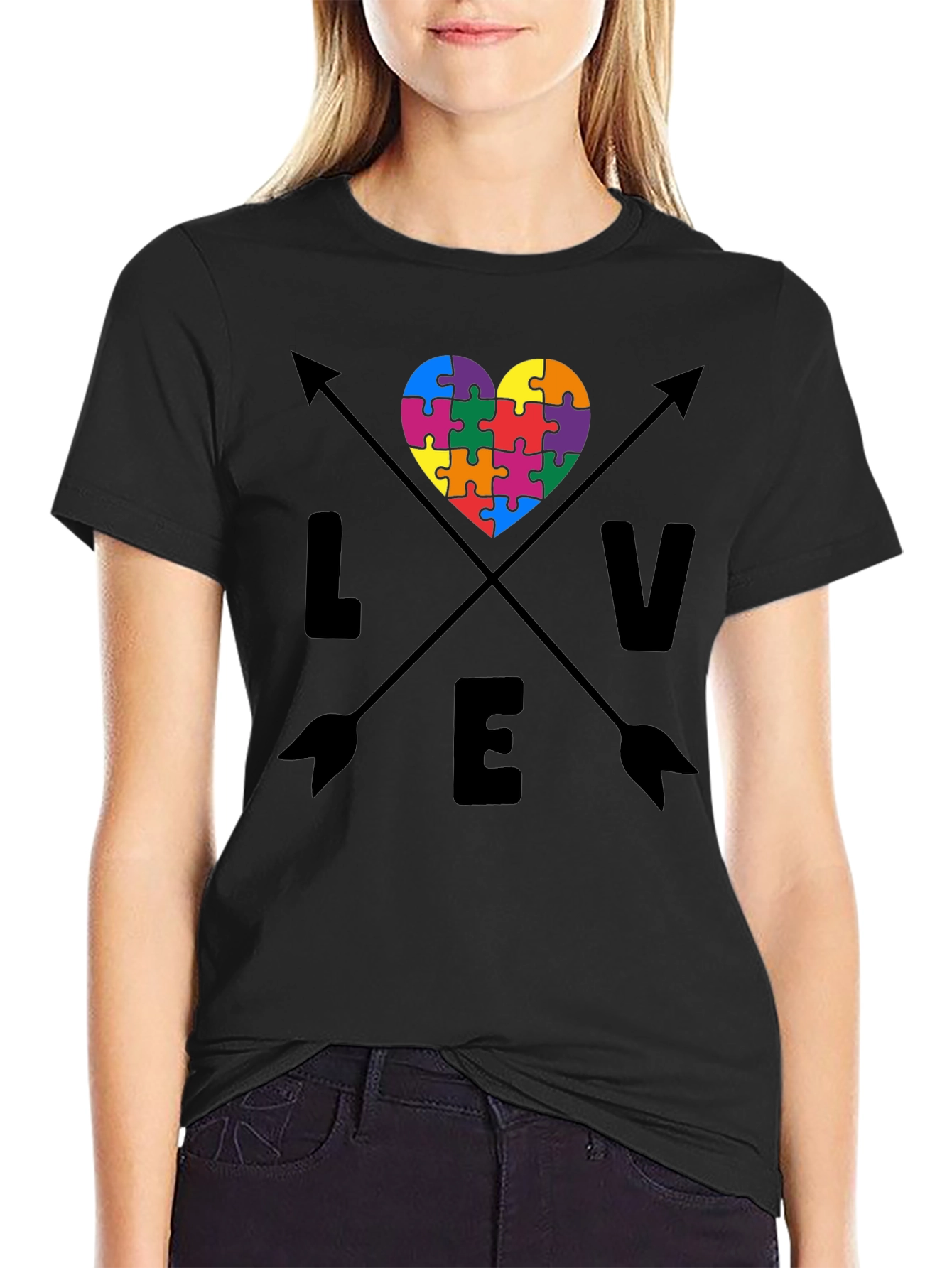 Love Autism Awareness Arrow Tee Shirt