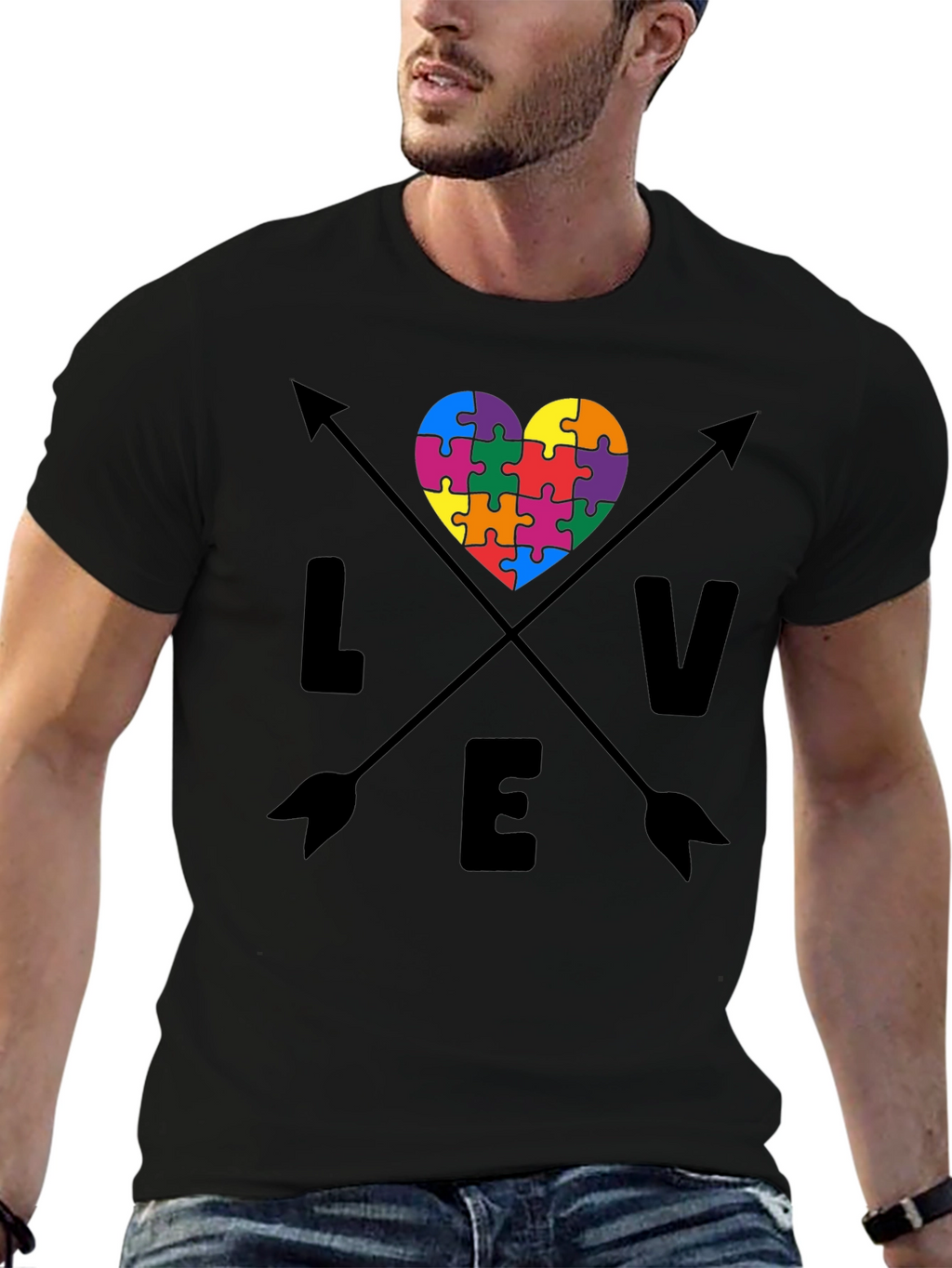 Love Autism Awareness Arrow Tee Shirt