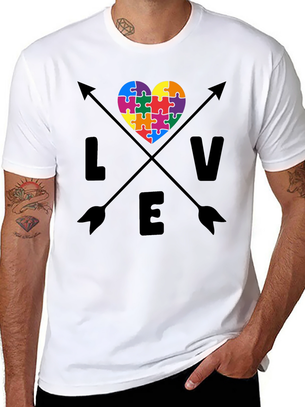 Love Autism Awareness Arrow Tee Shirt