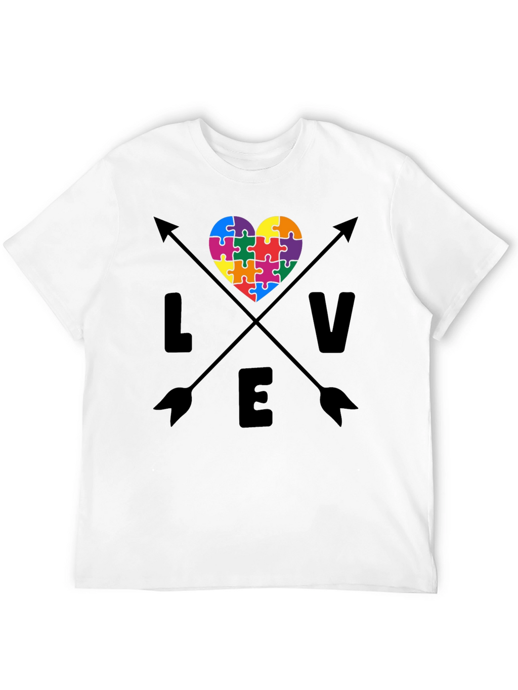 Love Autism Awareness Arrow Tee Shirt