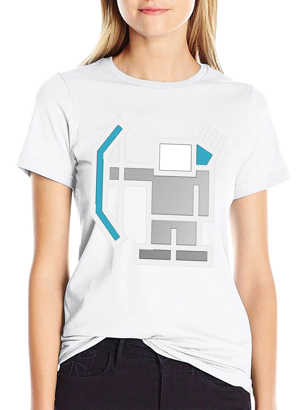 Geometric Archer Graphic Tee - Retro Style