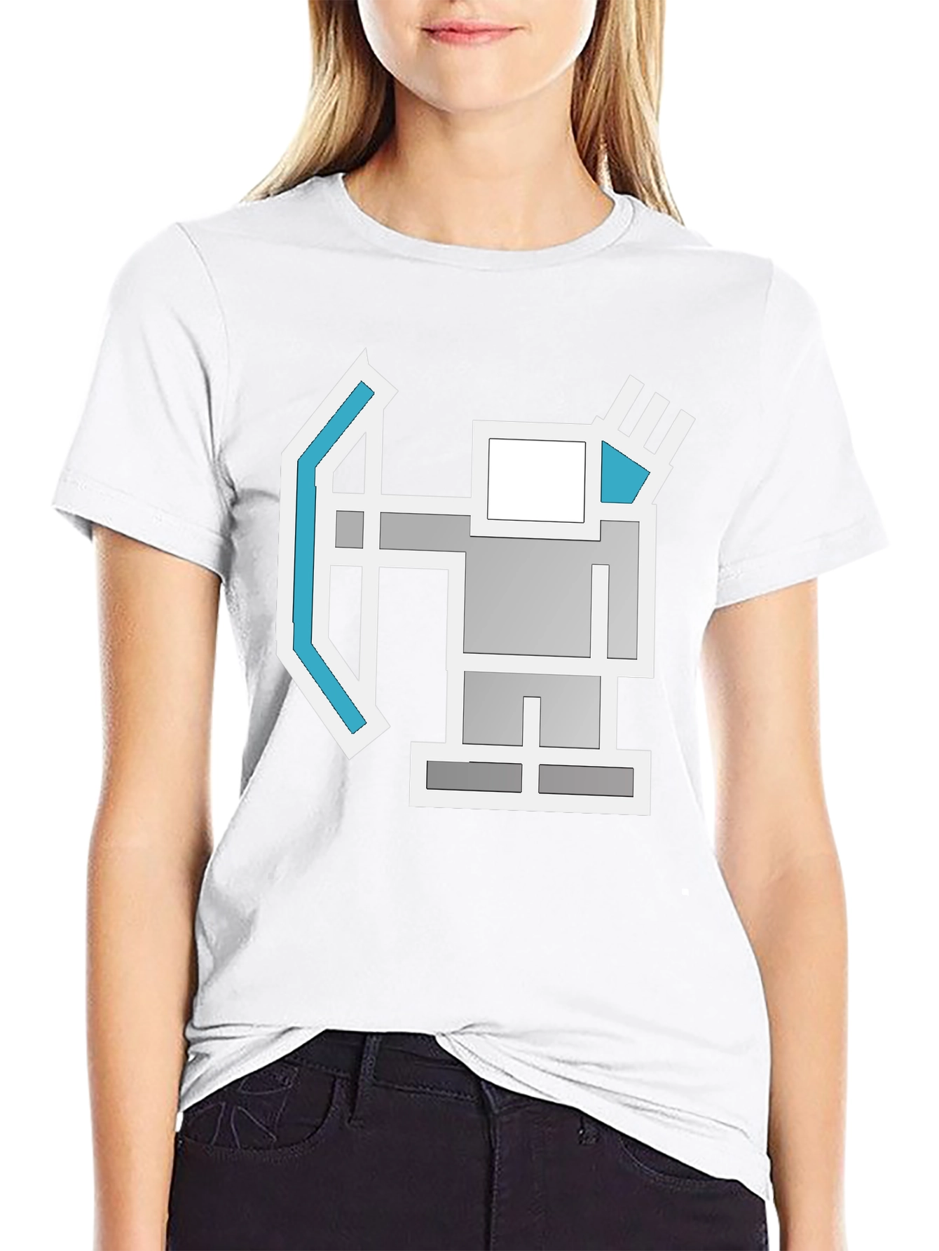Geometric Archer Graphic Tee - Retro Style