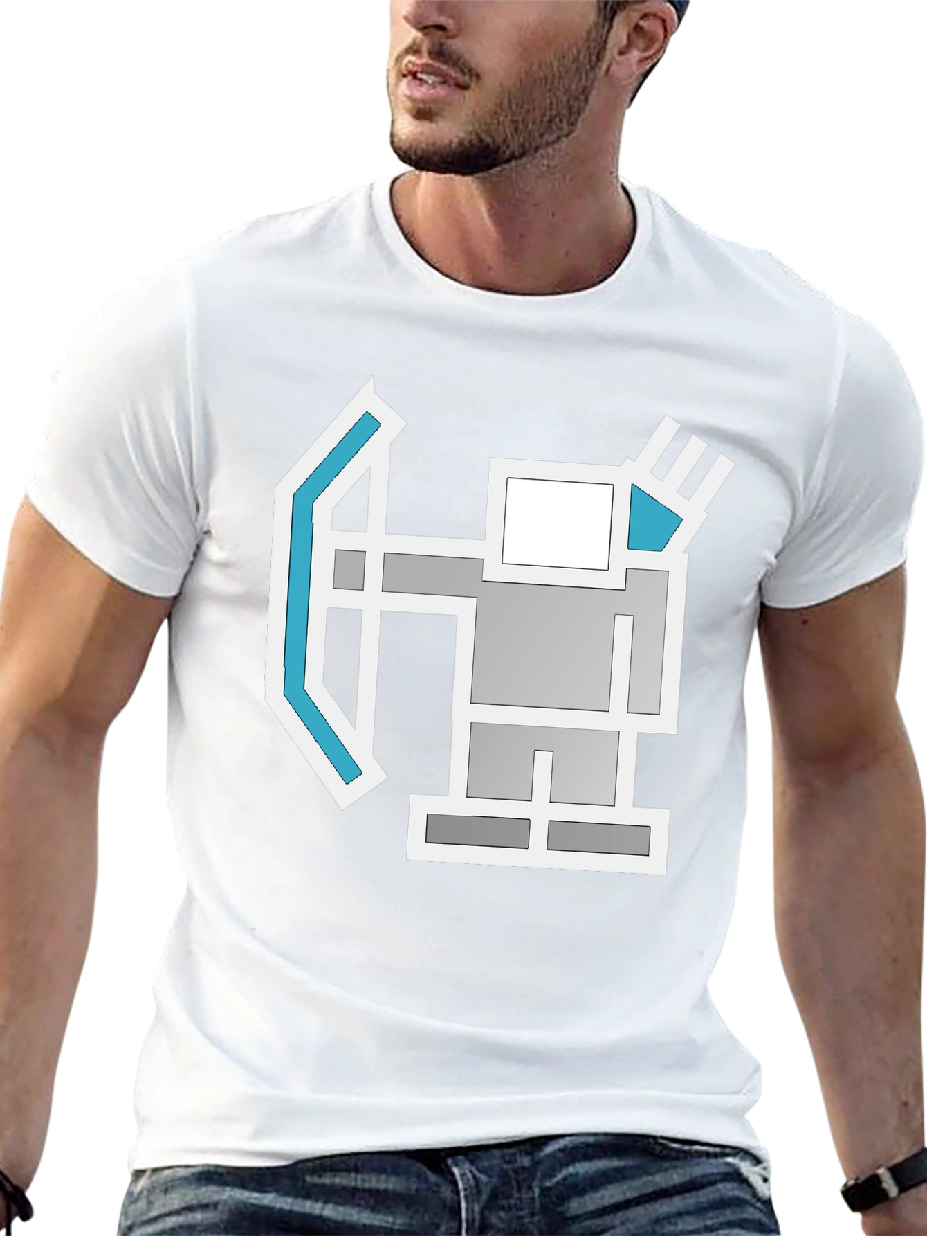 Geometric Archer Graphic Tee - Retro Style