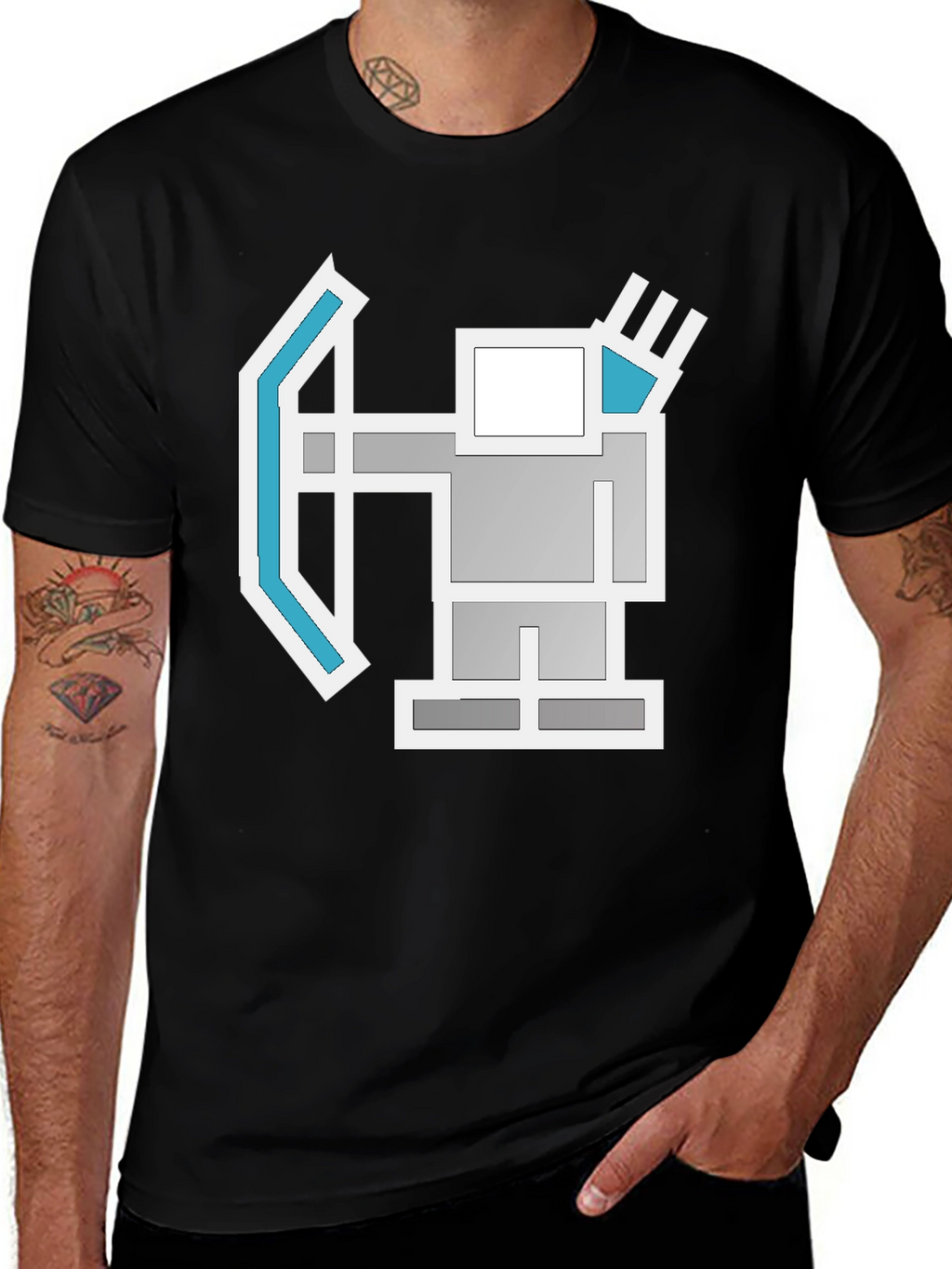 Geometric Archer Graphic Tee - Retro Style