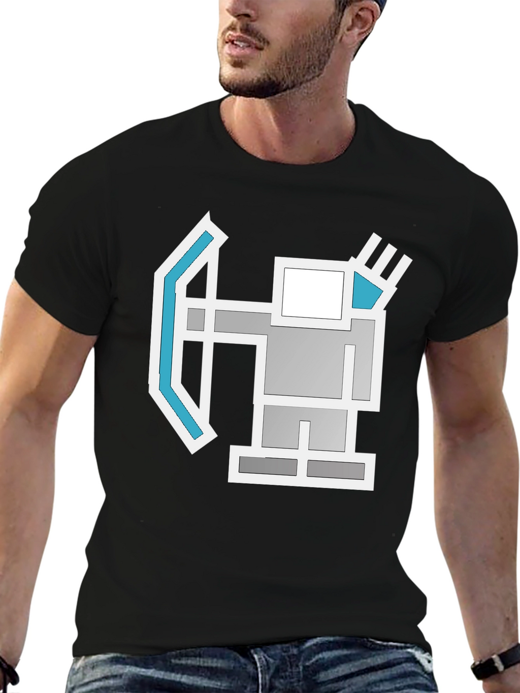 Geometric Archer Graphic Tee - Retro Style