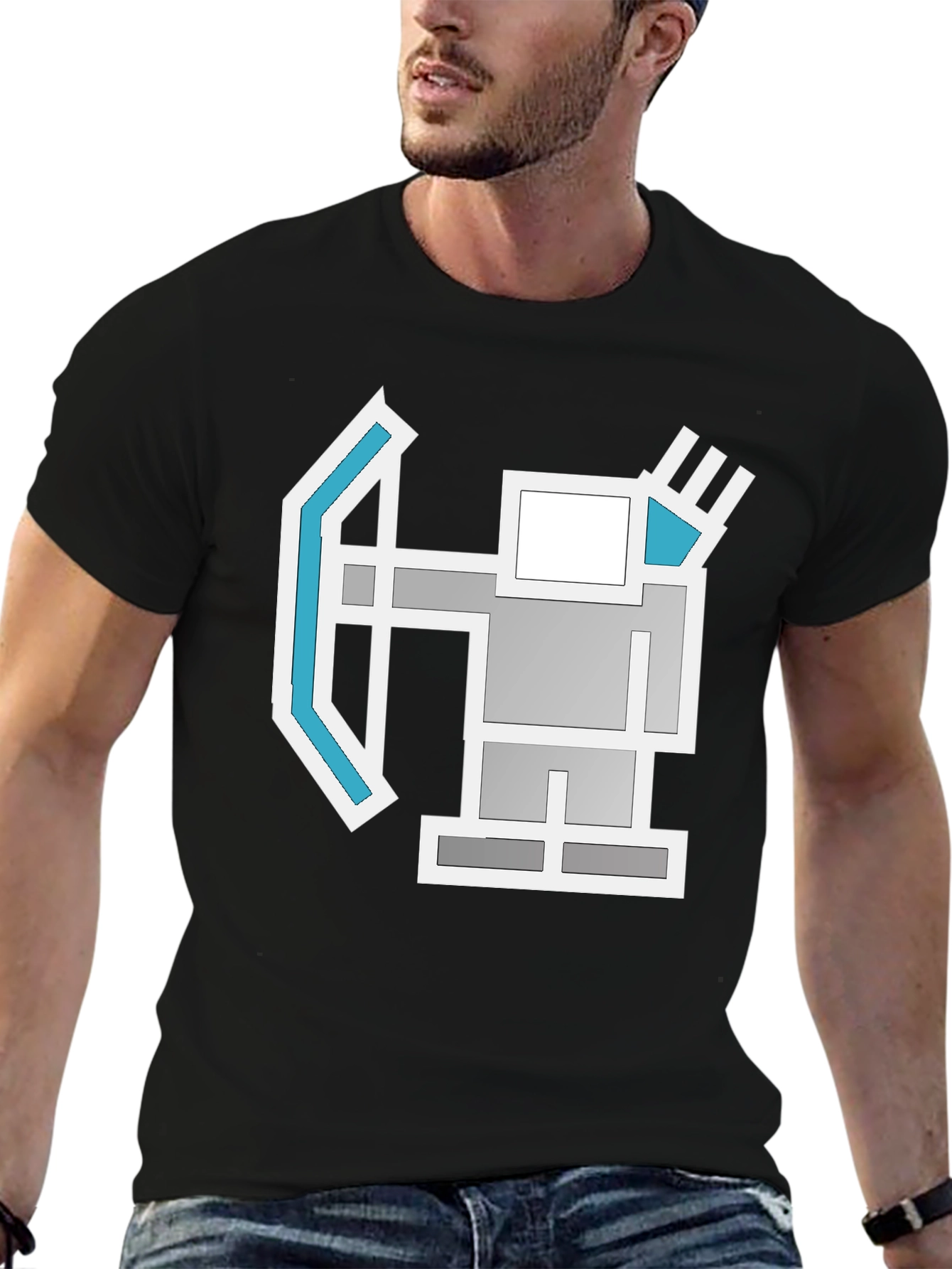 Geometric Archer Graphic Tee - Retro Style