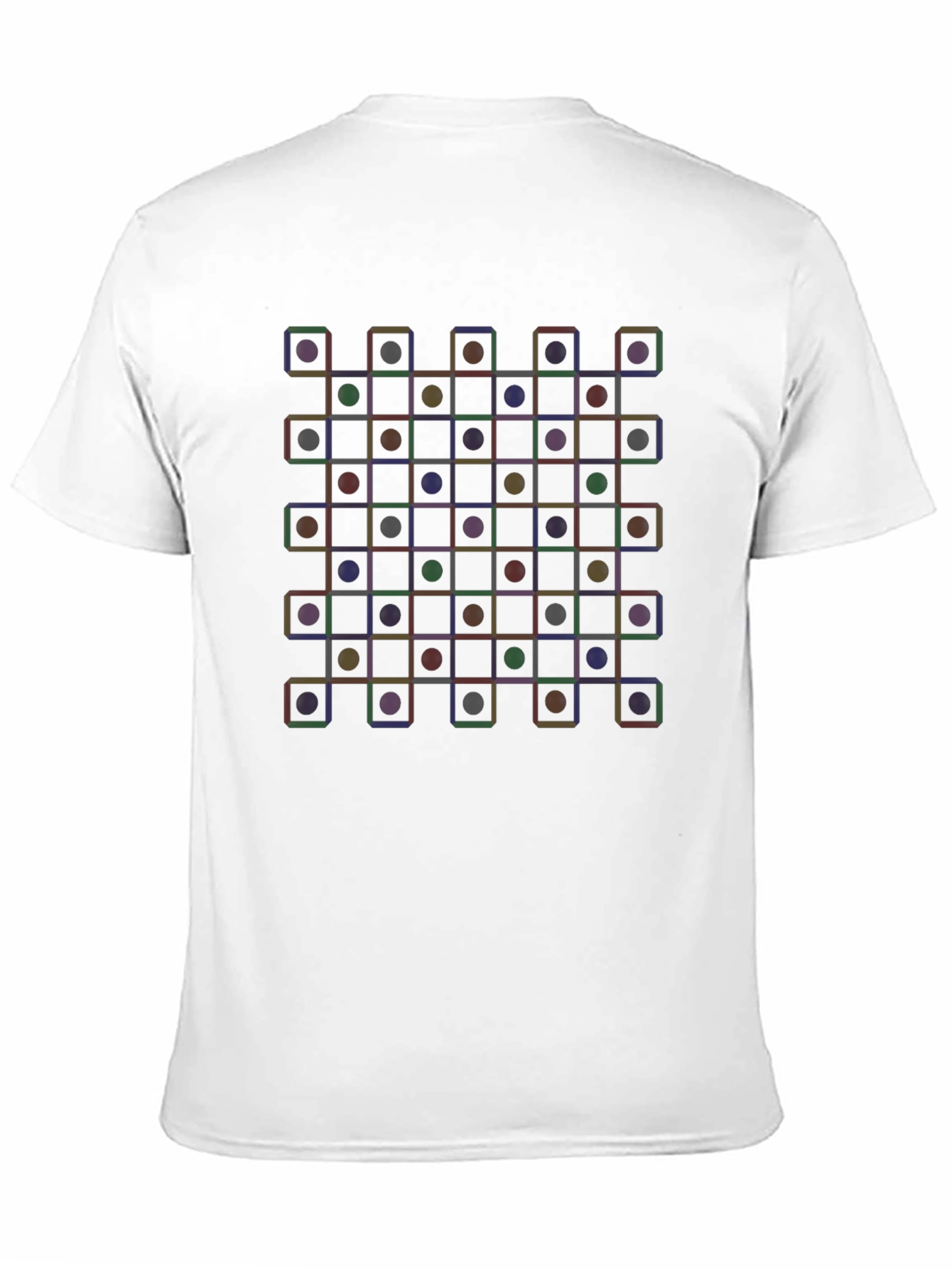 Geometric Circle & Square Grid T-Shirt - Modern Abstract Tee