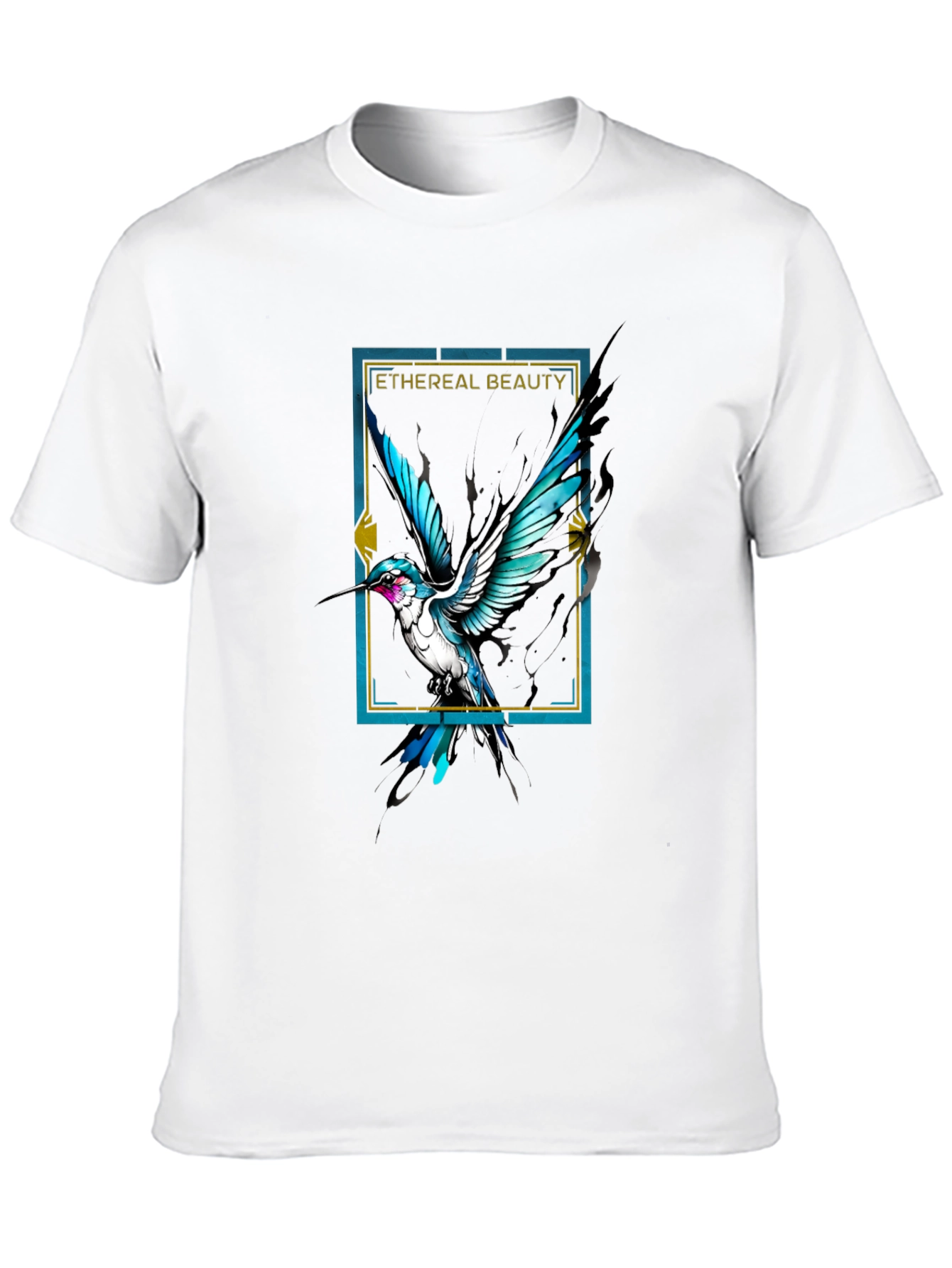 Ethereal Beauty Bird Graphic Black Tee