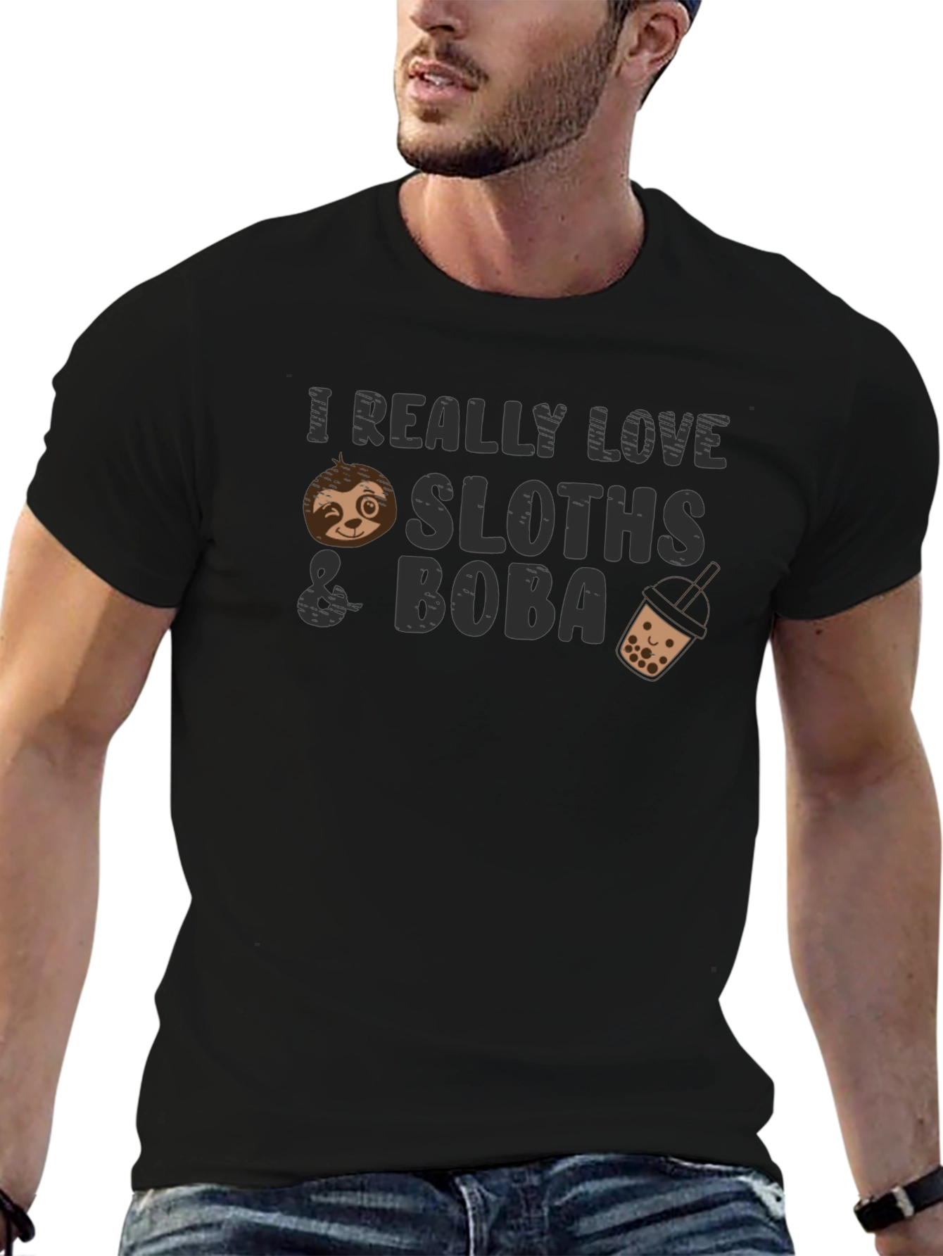 I Love Sloths & Boba T-Shirt - Cute Graphic Tee
