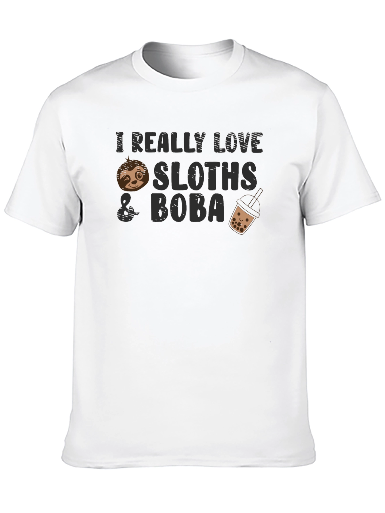 I Love Sloths & Boba T-Shirt - Cute Graphic Tee