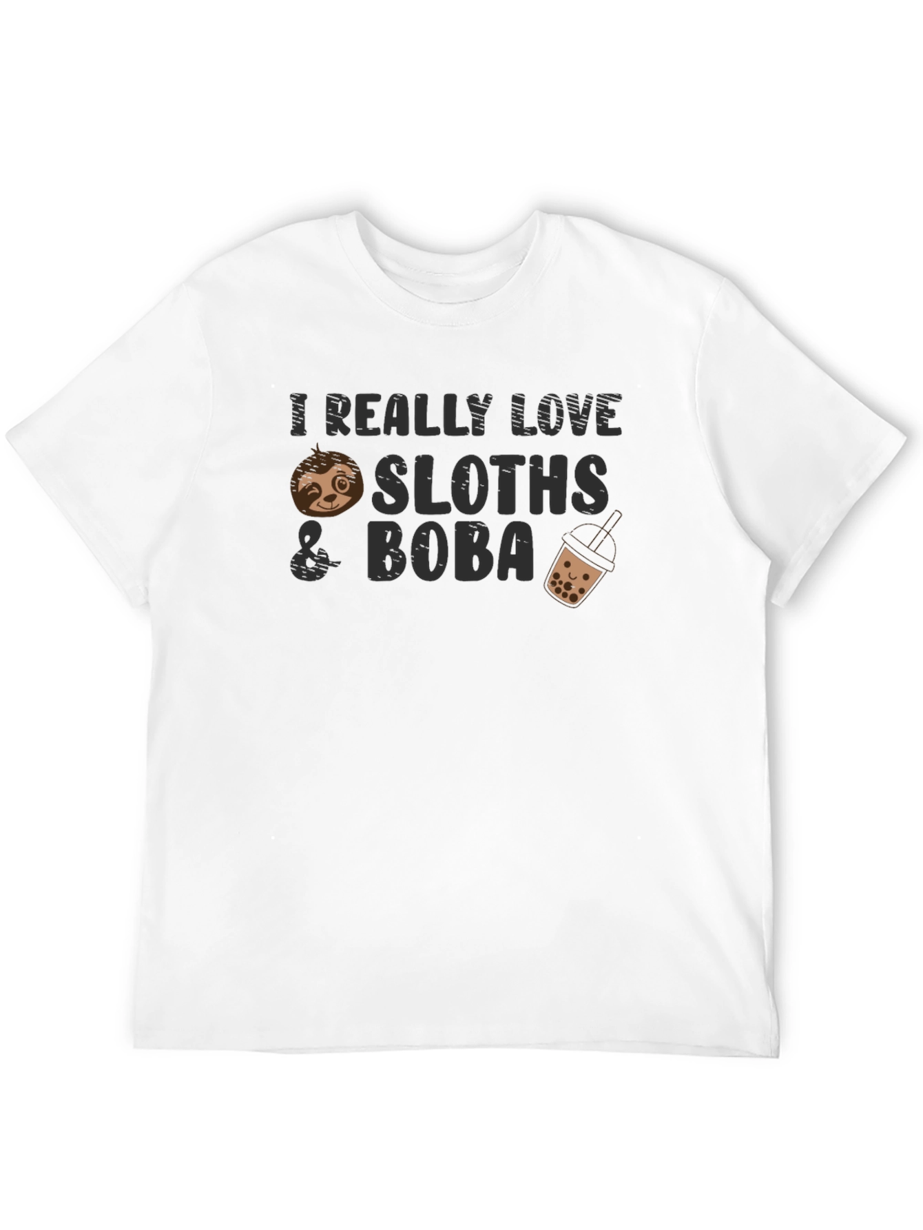I Love Sloths & Boba T-Shirt - Cute Graphic Tee