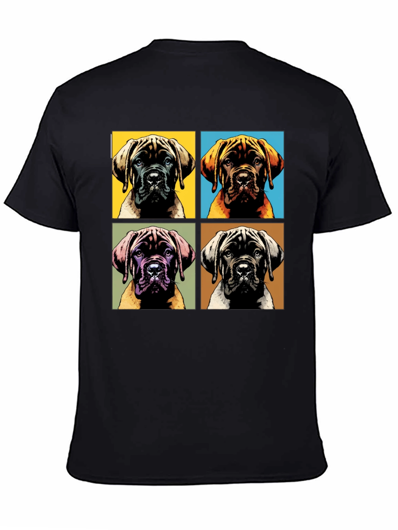 Dog Pop Art Graphic Tee - Mens Black T-Shirt