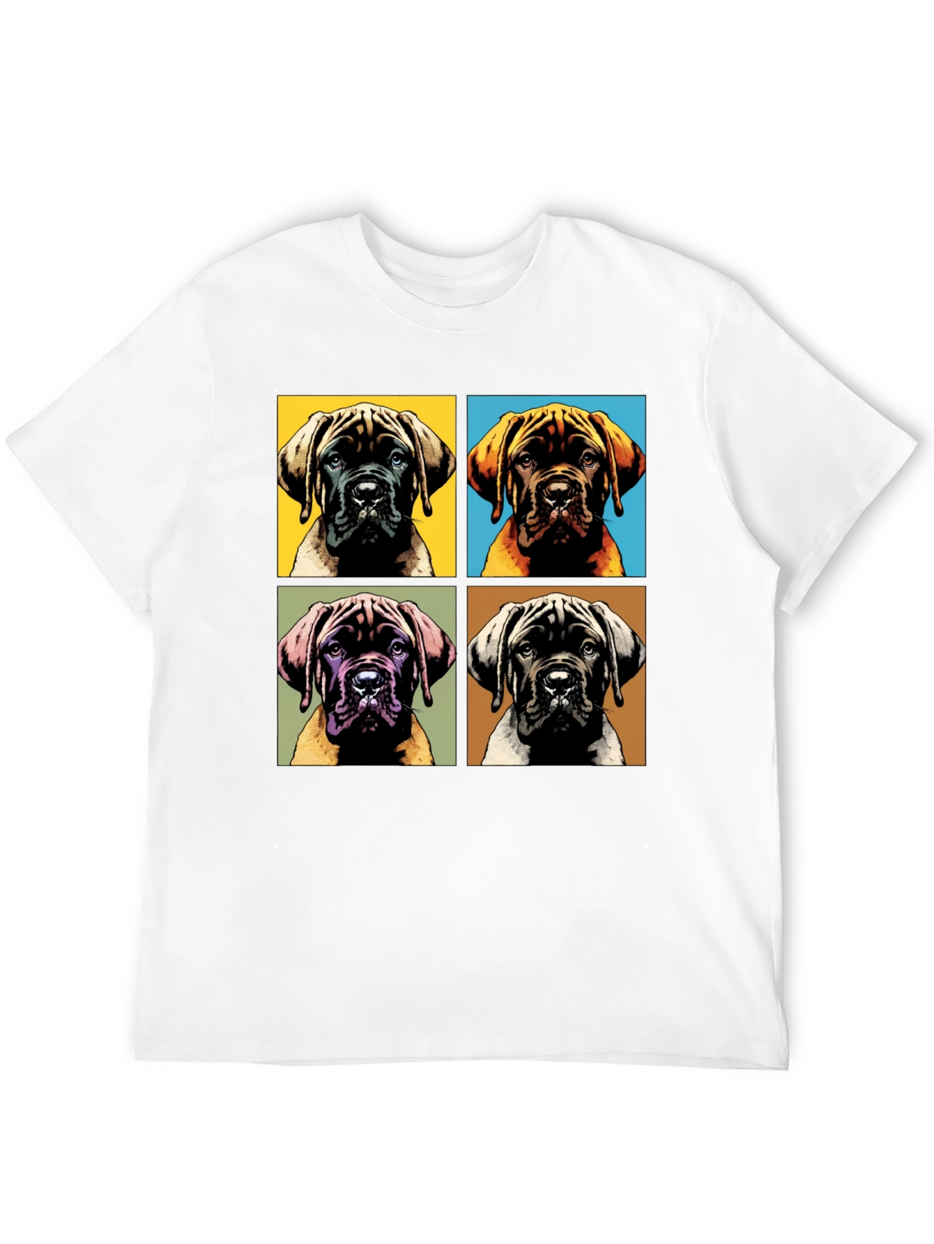 Dog Pop Art Graphic Tee - Mens Black T-Shirt