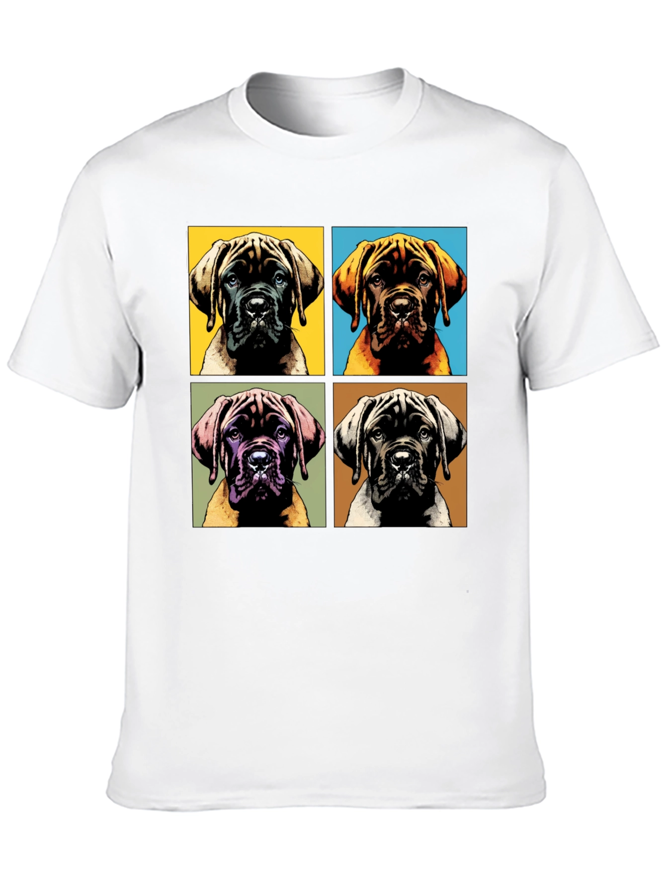 Dog Pop Art Graphic Tee - Mens Black T-Shirt