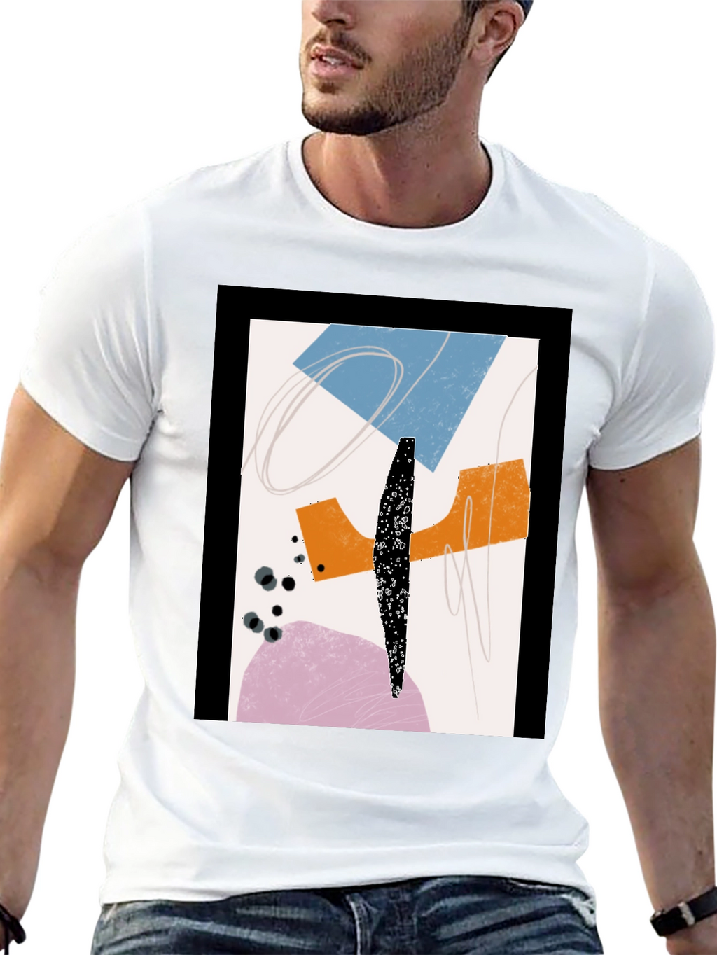Abstract Graphic Print Tee - Modern Art Shirt