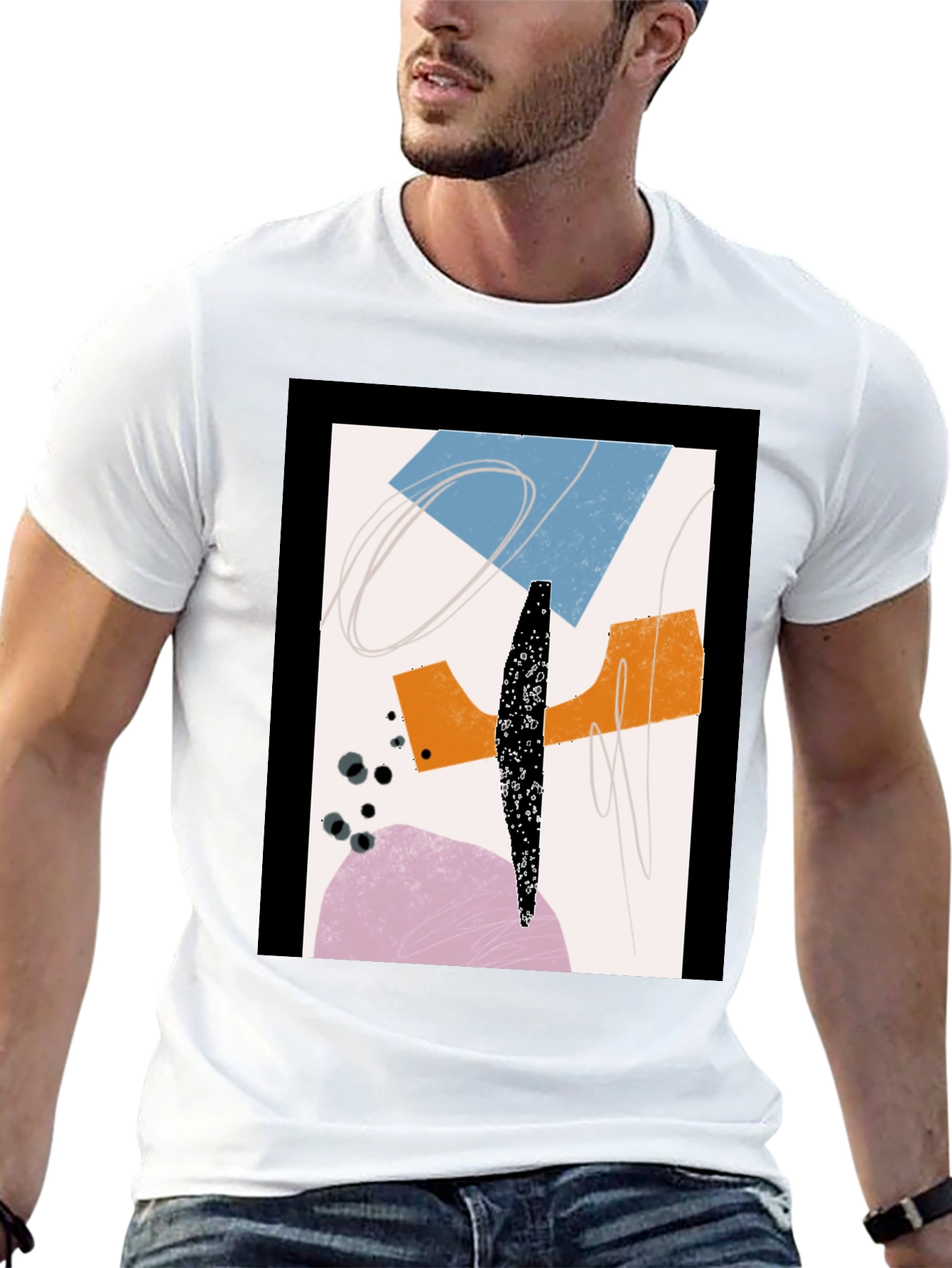 Abstract Graphic Print Tee - Modern Art Shirt