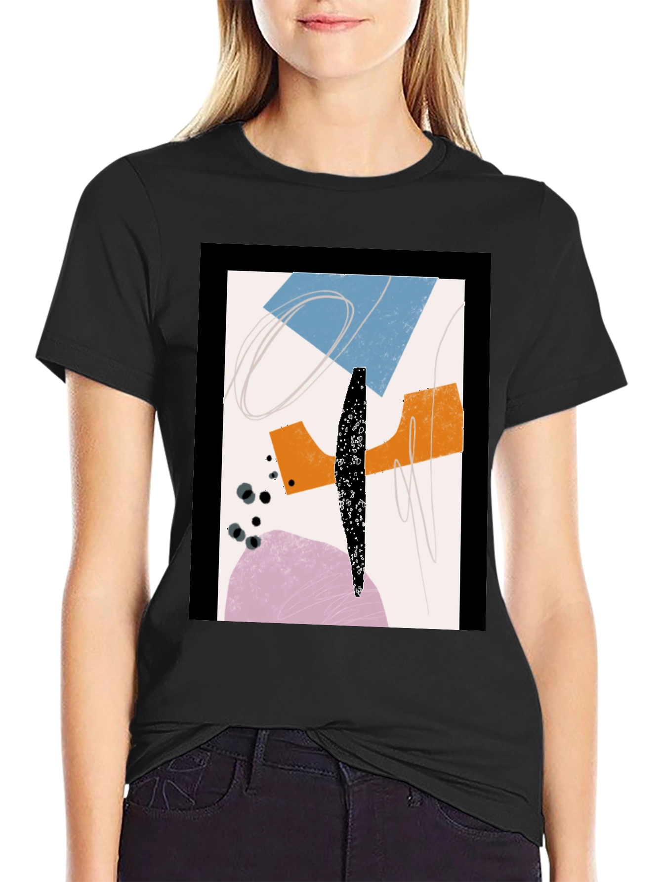 Abstract Graphic Print Tee - Modern Art Shirt