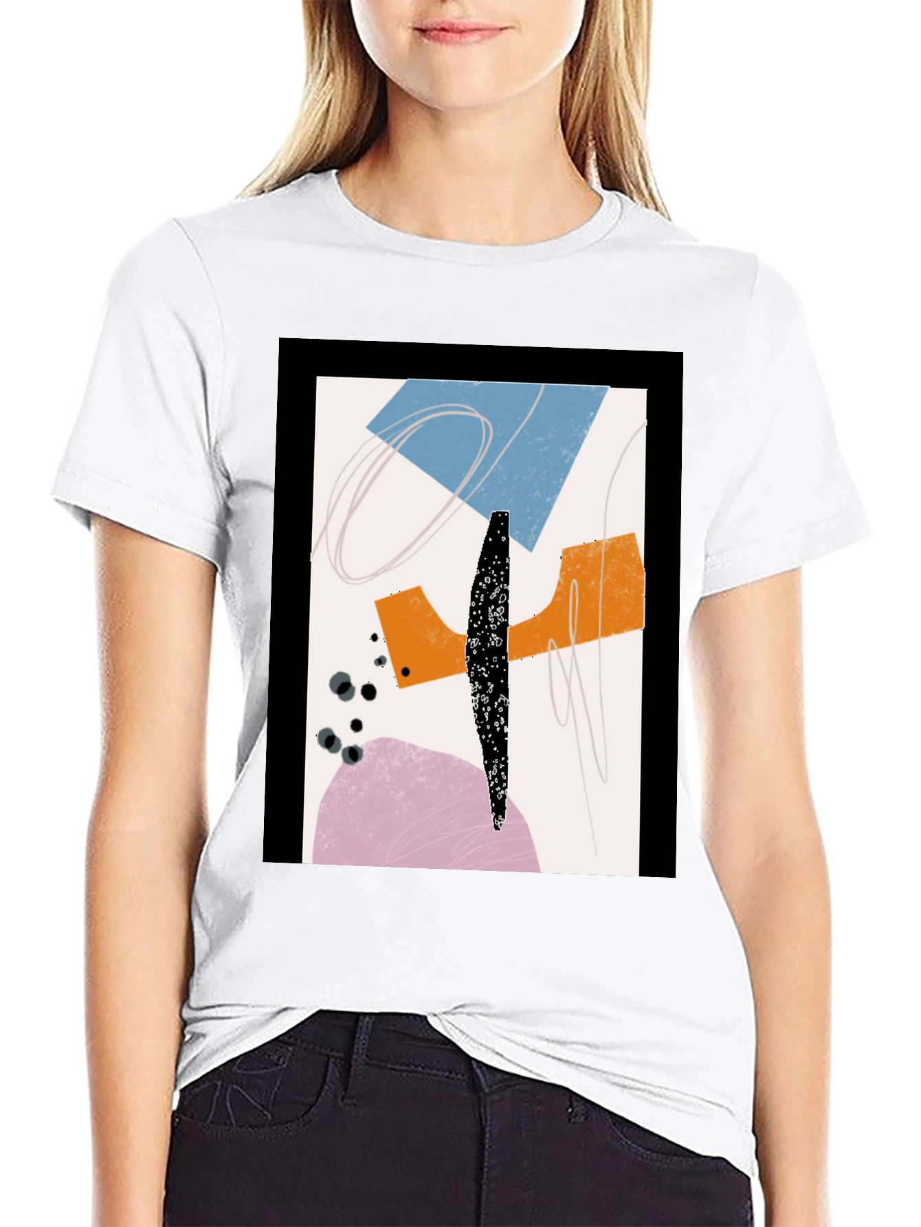 Abstract Graphic Print Tee - Modern Art Shirt
