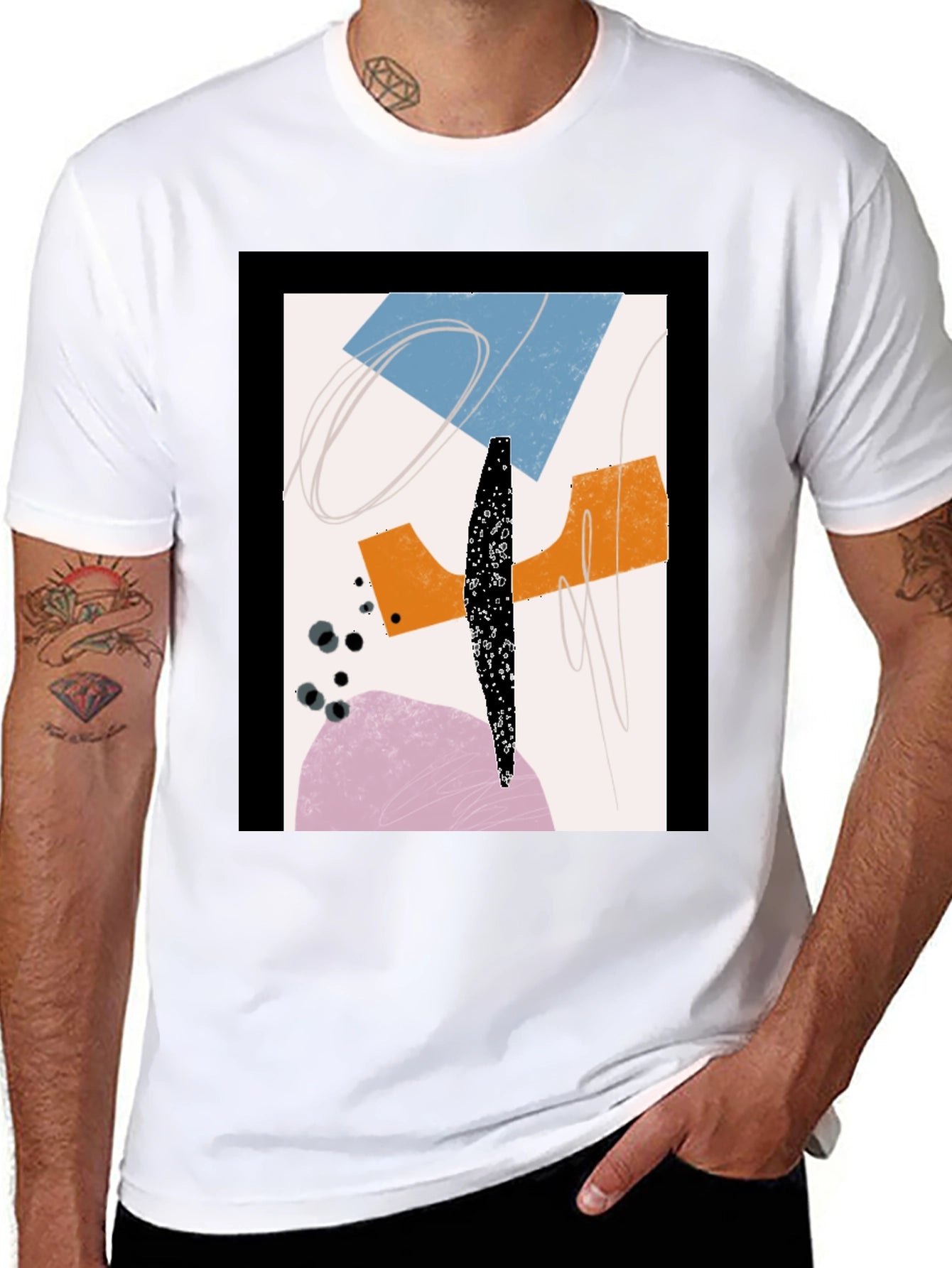 Abstract Graphic Print Tee - Modern Art Shirt