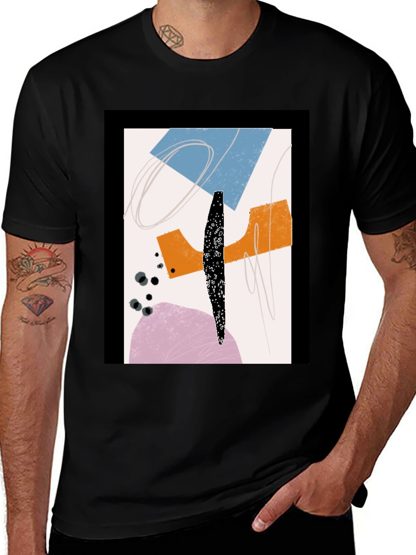 Abstract Graphic Print Tee - Modern Art Shirt