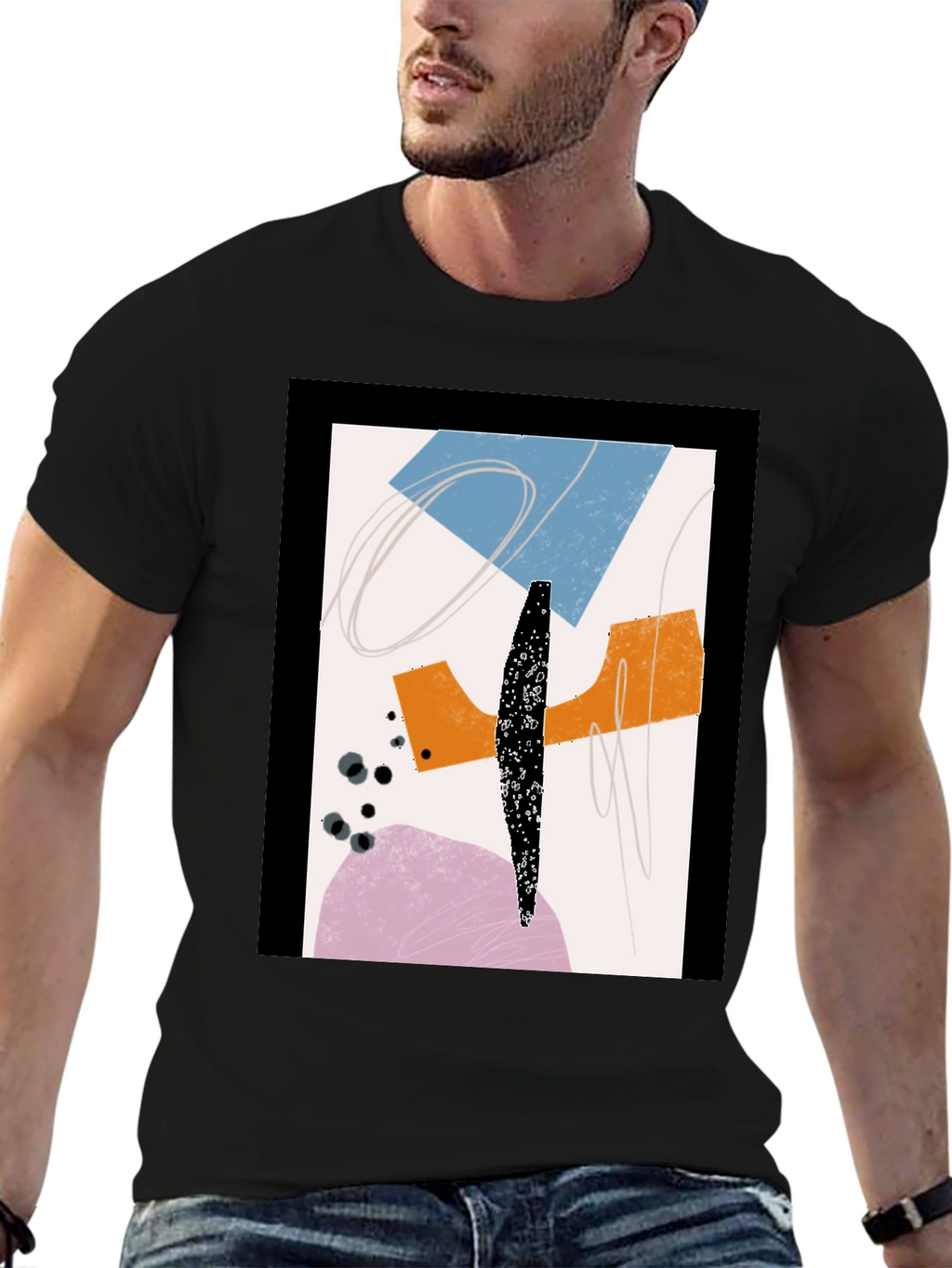 Abstract Graphic Print Tee - Modern Art Shirt