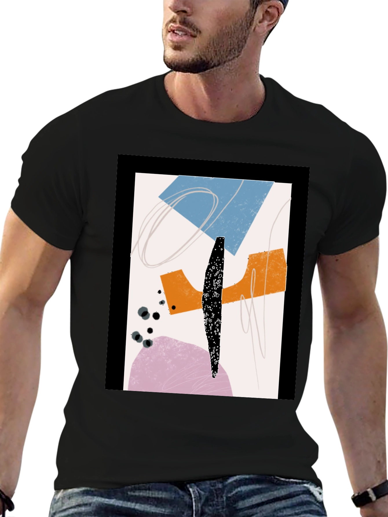 Abstract Graphic Print Tee - Modern Art Shirt