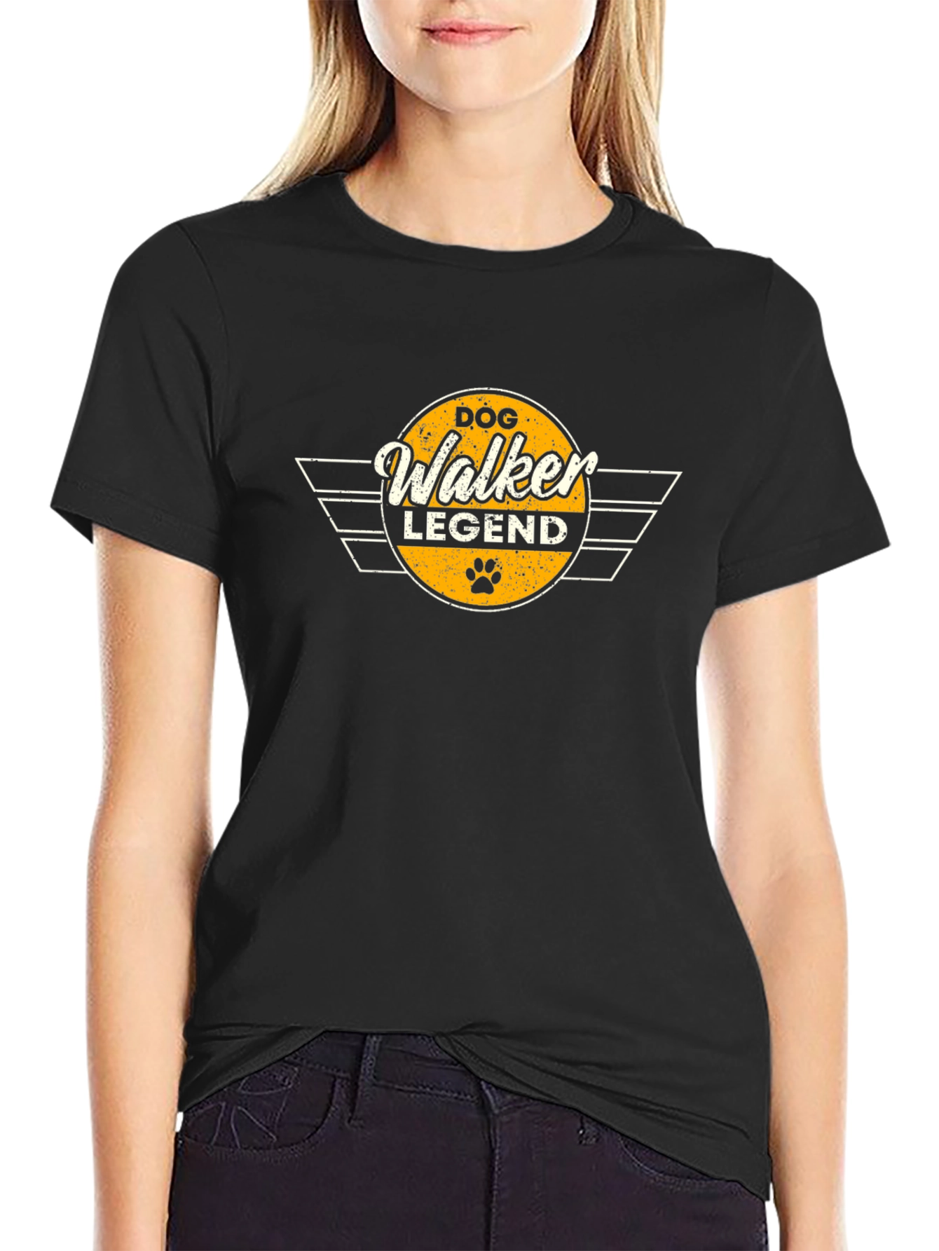 Dog Walker Legend Black T-Shirt