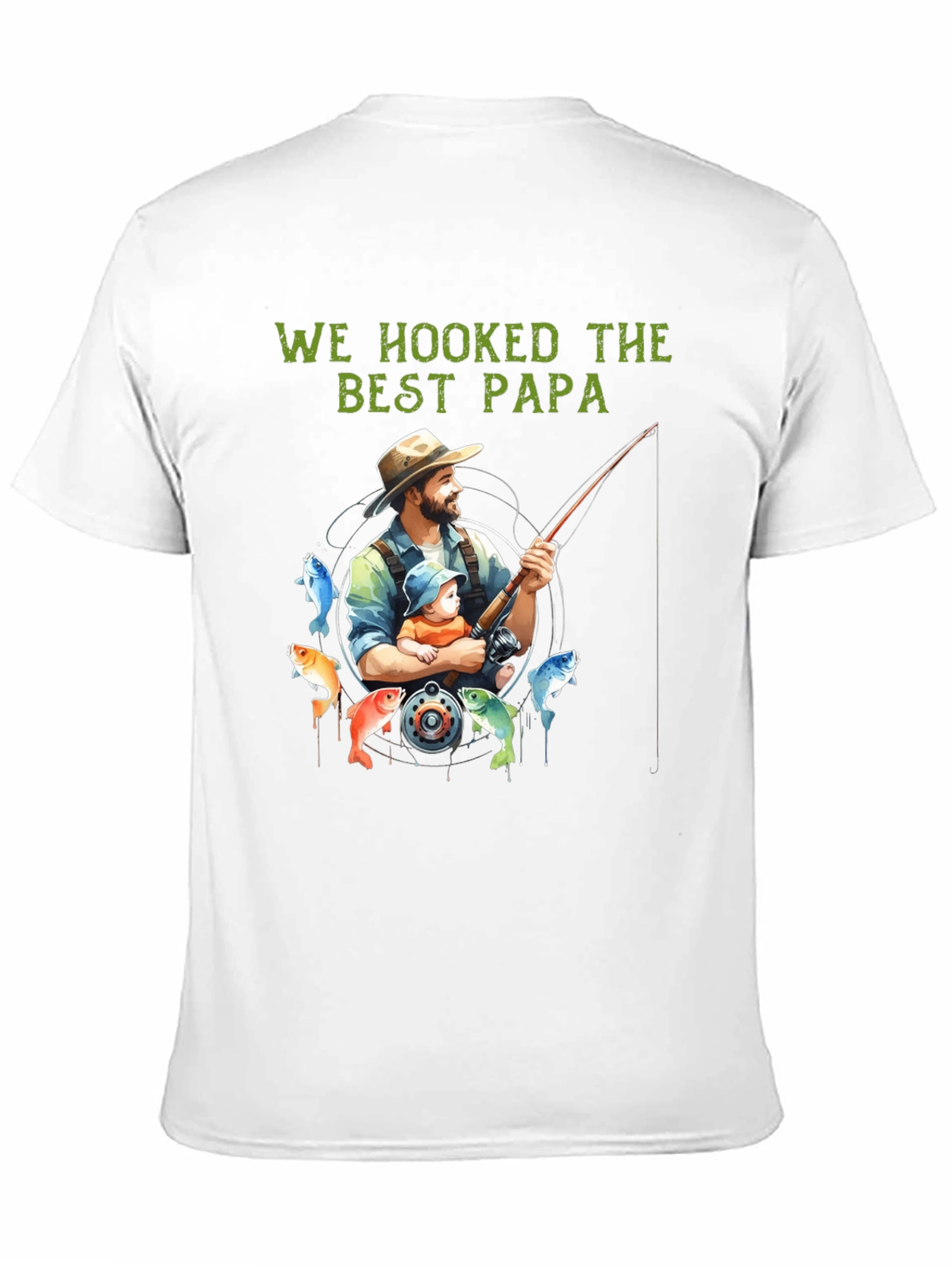 Best Papa Fishing T-Shirt - Hooked on Dad!