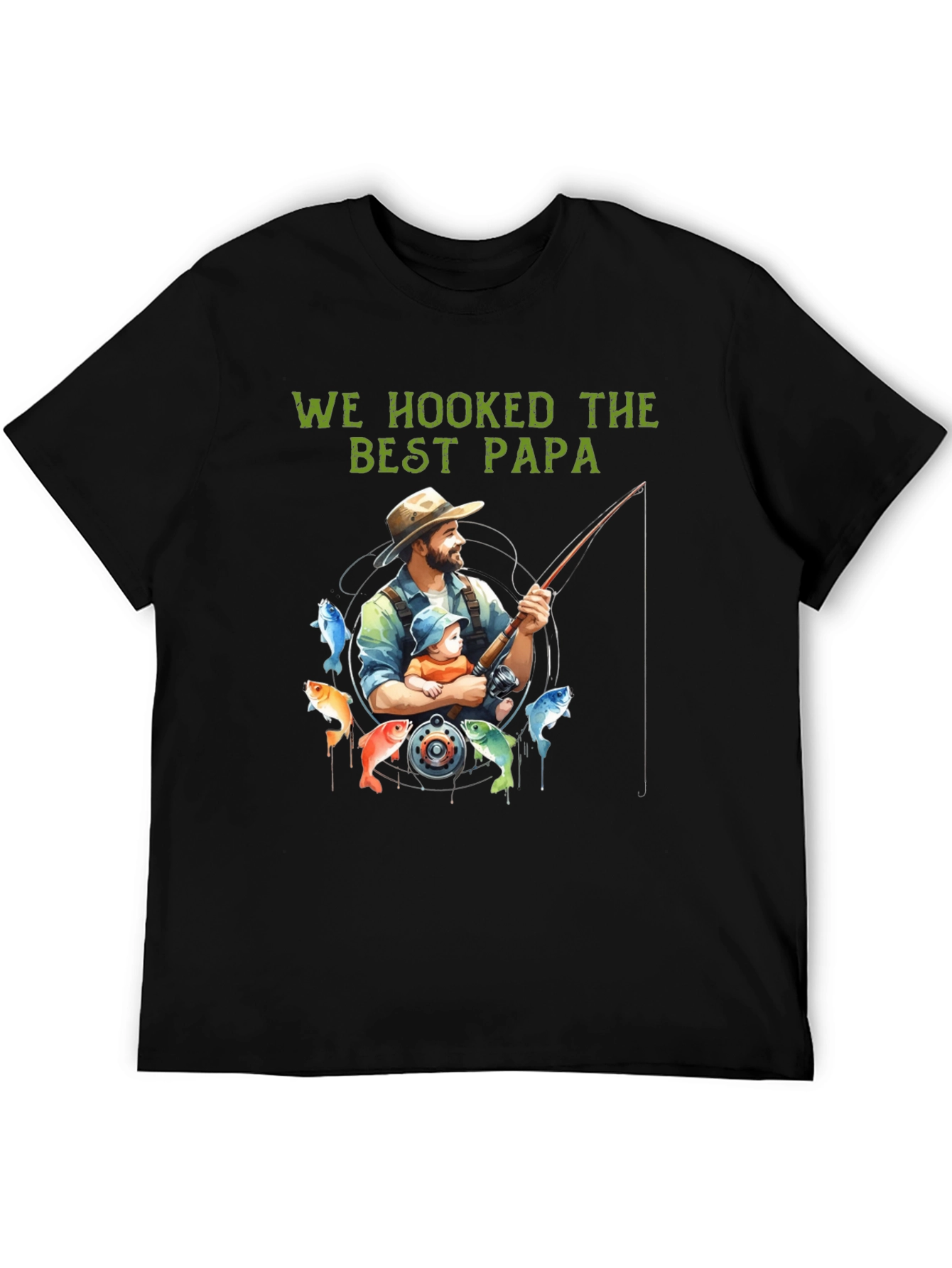 Best Papa Fishing T-Shirt - Hooked on Dad!